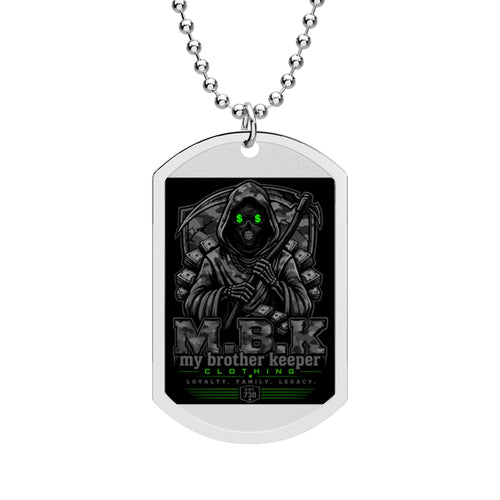 Dog Tag Necklace — 'My Brother Keeper' Grim Reaper Design
