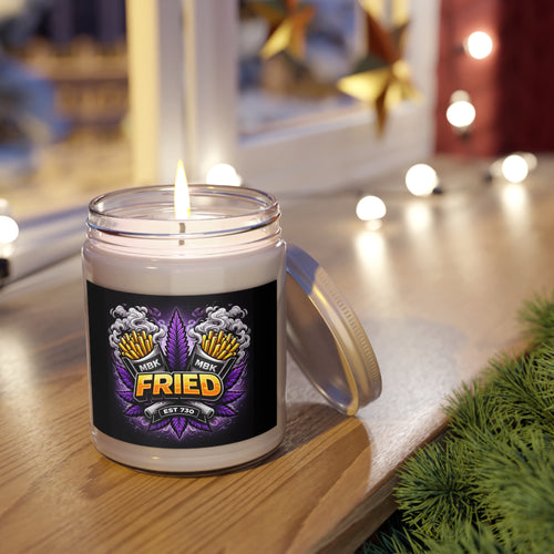 Fried Graphic Soy Candle — 9oz Scented Jar with White Lid