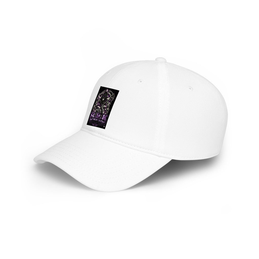 Low Profile Baseball Cap — Gothic Purple Moth Patch Design