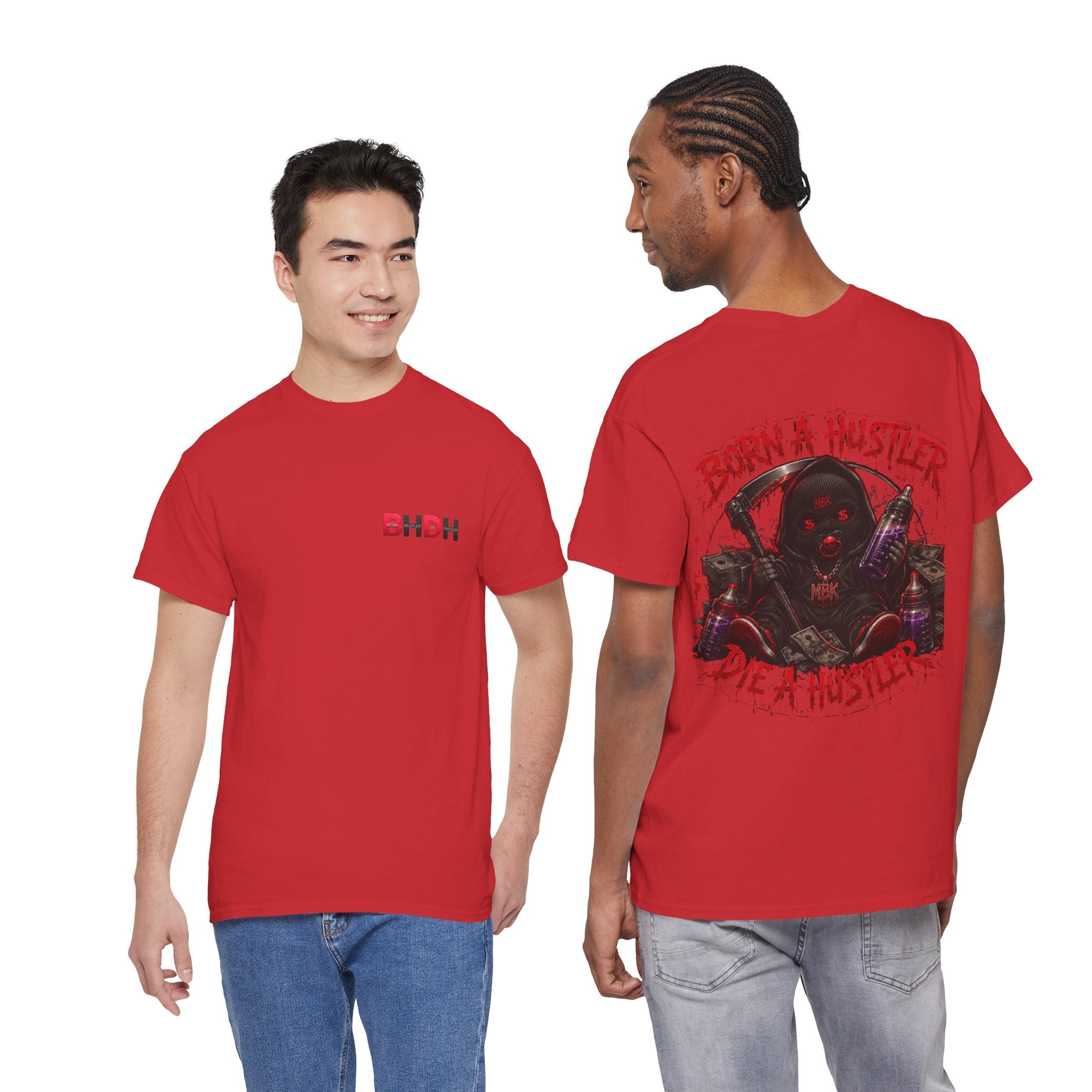 Graphic Tee — "Born a Hustler, Die a Hustler" Streetwear T‑Shirt