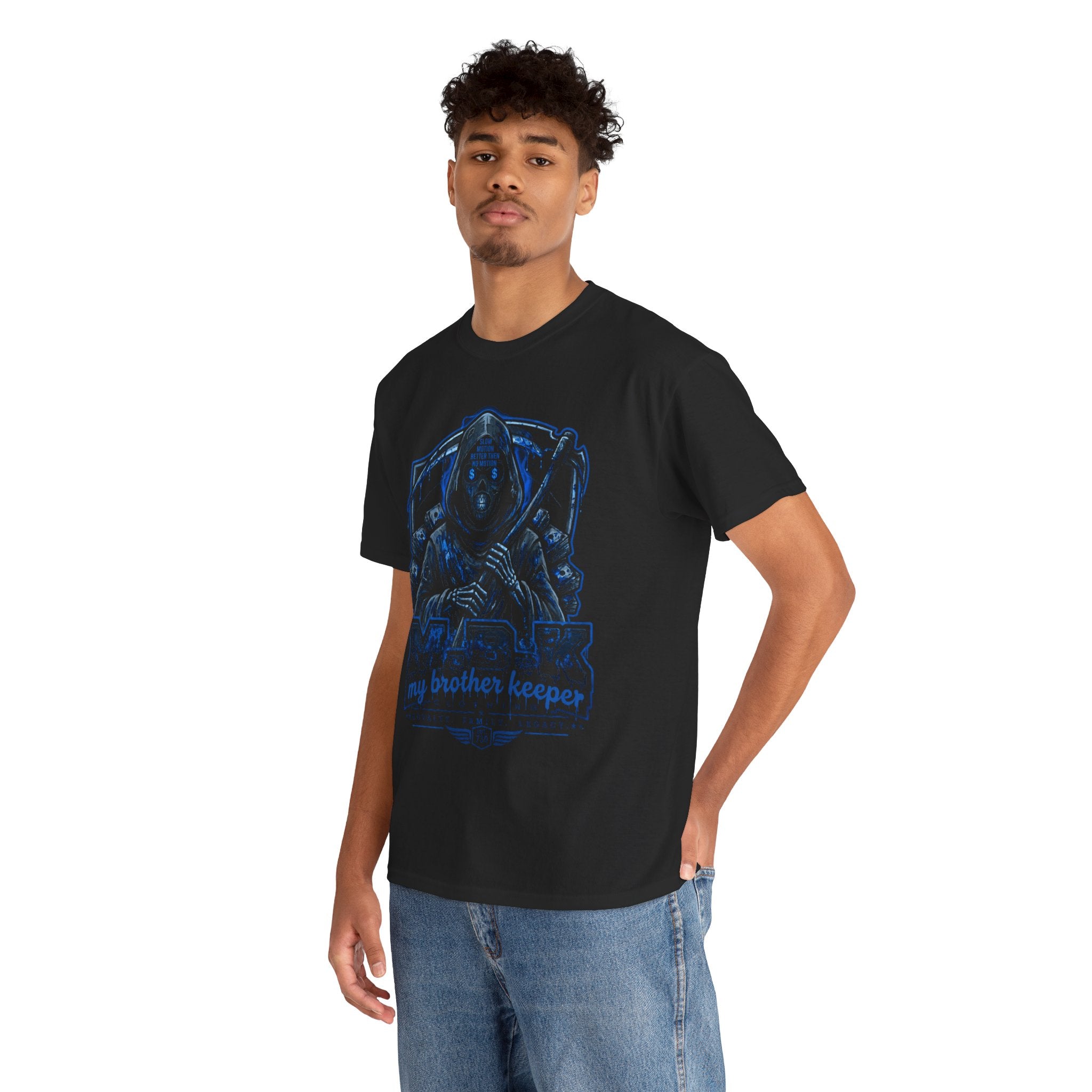 Grim Reaper “My Brother Keeper” Graphic Tee — Dark Gothic Skull Shirt
