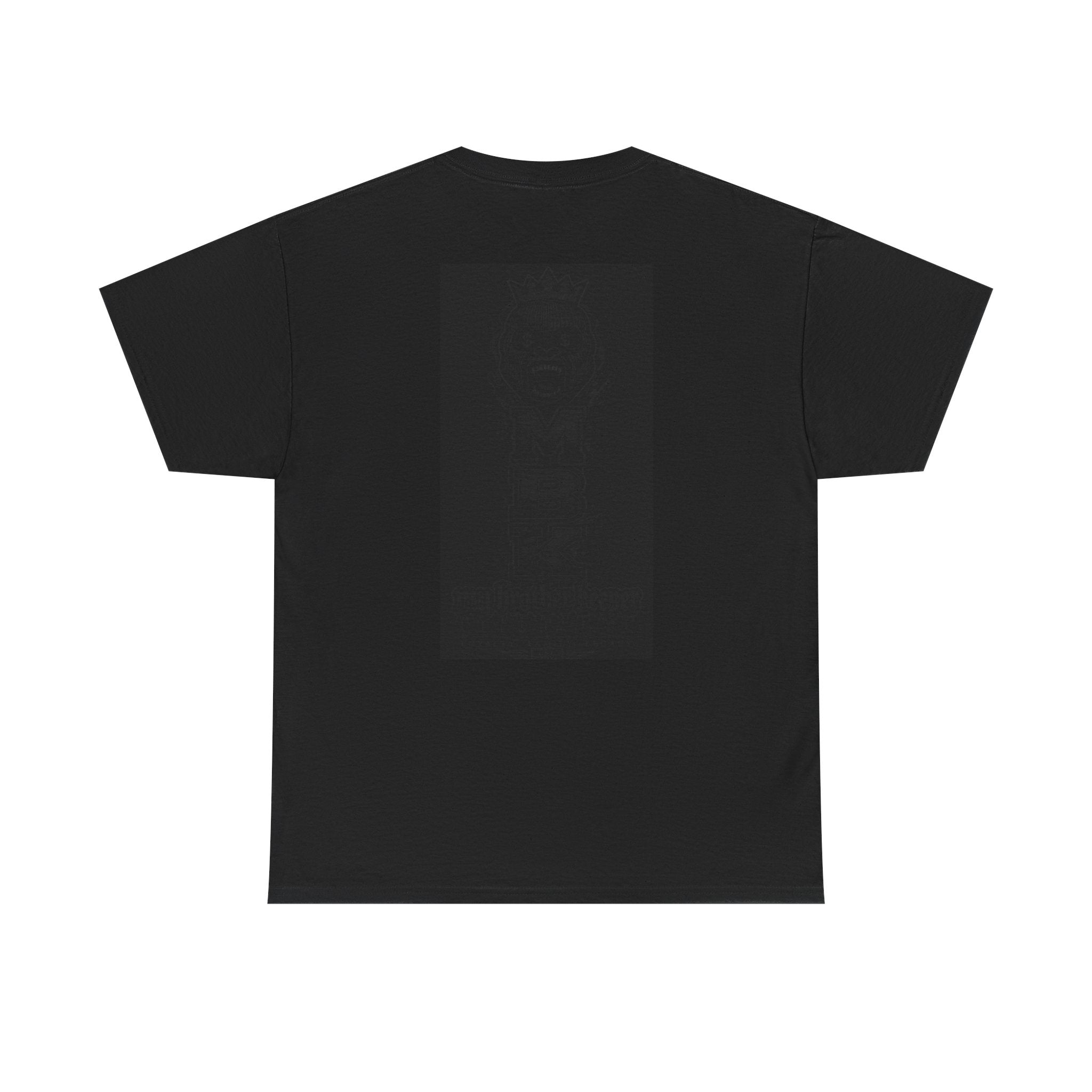 Black Graphic Tee — Subtle Inked Lion Crest Design
