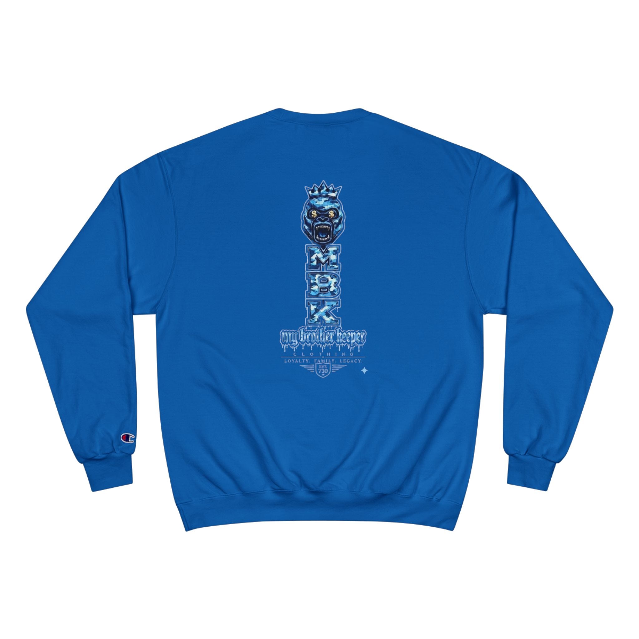 Champion Sweatshirt — Blue King Gorilla Graphic Crewneck