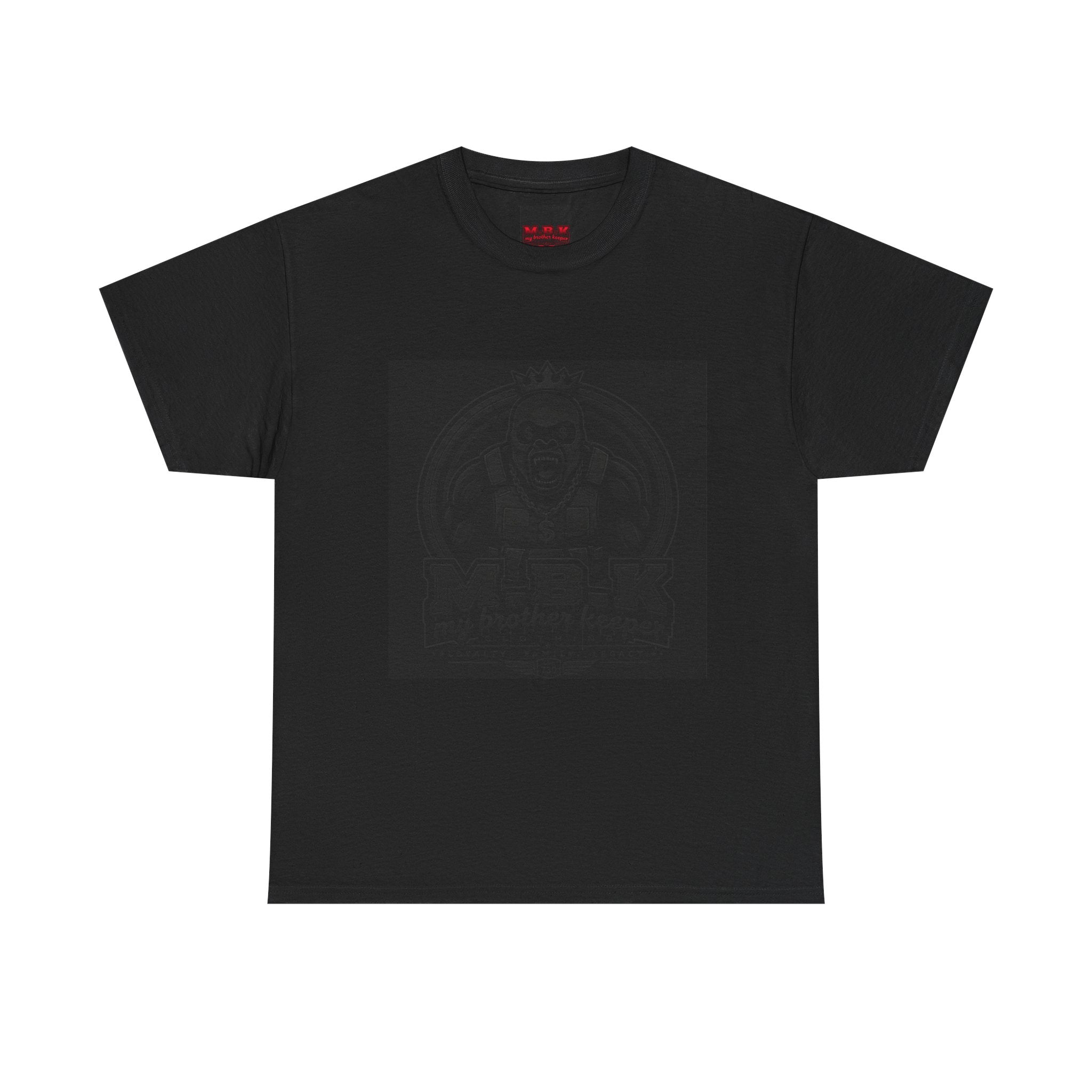 Black Graphic Tee — Subtle Inked Lion Crest Design
