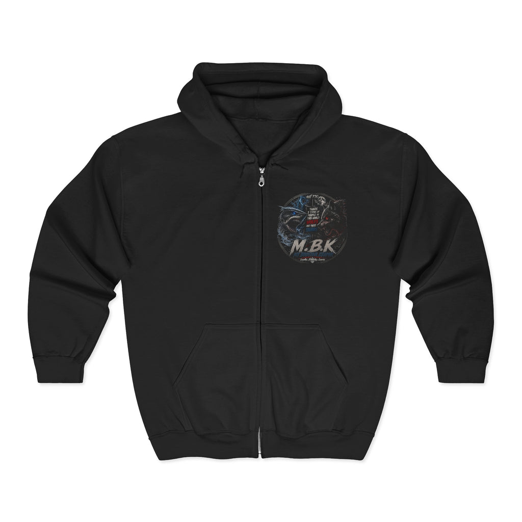MBK American Flag Motorcycle Zip Hoodie — Vintage Biker Full-Zip Sweatshirt