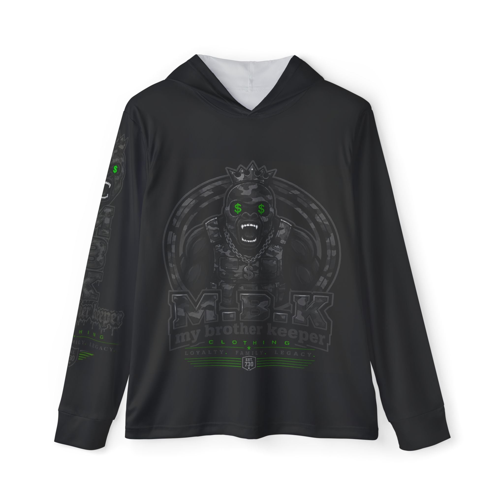 Men's Black Sports Hoodie — 'My Brother Keeper' Graphic Warmup Pullover