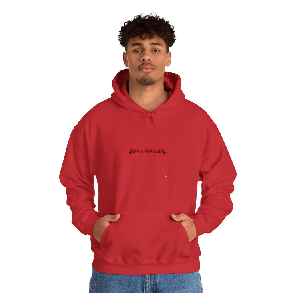 Hoodie — MBK “My Brother Keeper” Graphic Hoodie, Minimal Front Logo & Dark Back Art