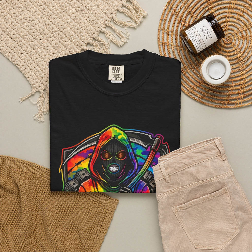 T-Shirt — 'My Brother Keeper' Black Graphic Tee with Neon Green Eyes