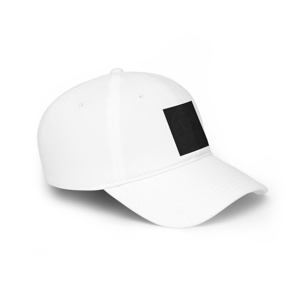 Black Low-Profile Baseball Cap with Subtle Embroidered Crest — Minimalist Everyday Hat
