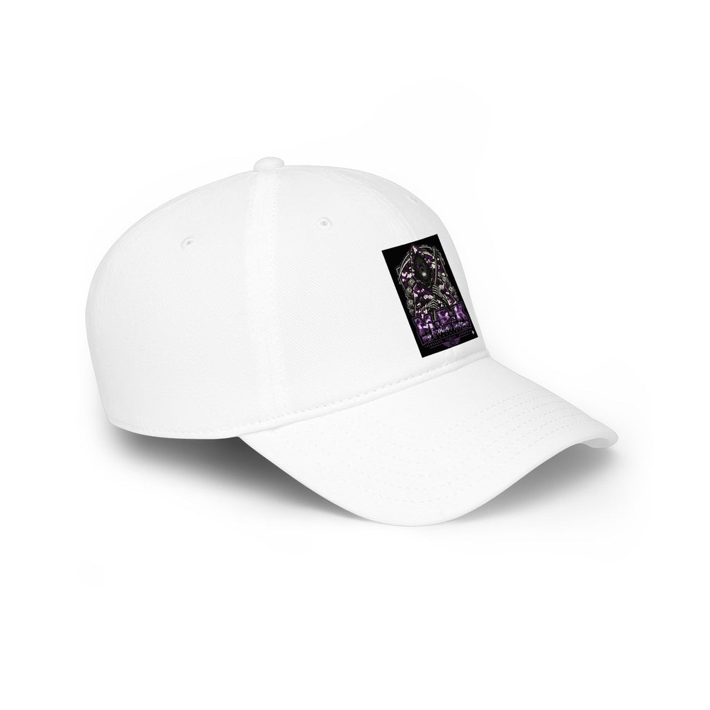 Low Profile Baseball Cap — Gothic Purple Moth Patch Design