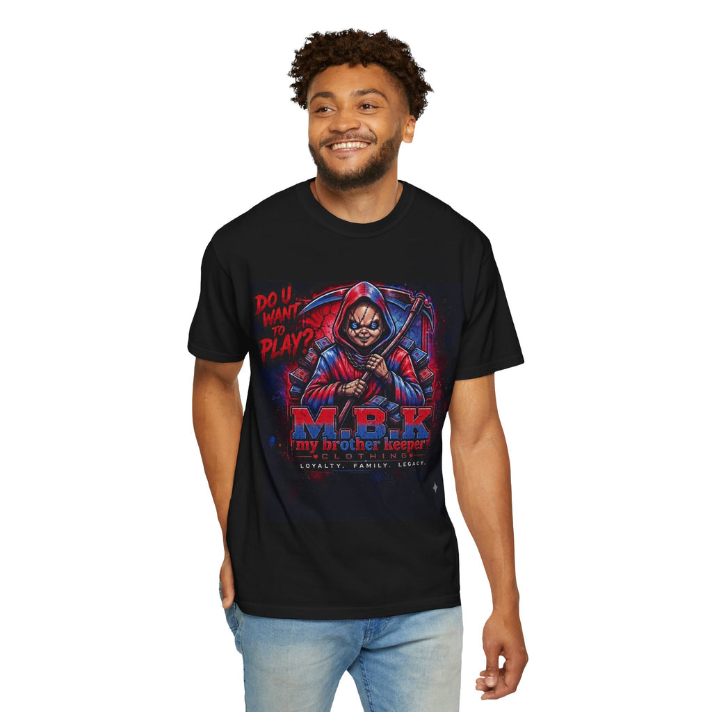 My Brother Keeper (MBK) Graphic T-Shirt — "Do U Want to Play?" Hooded Reaper Streetwear Tee