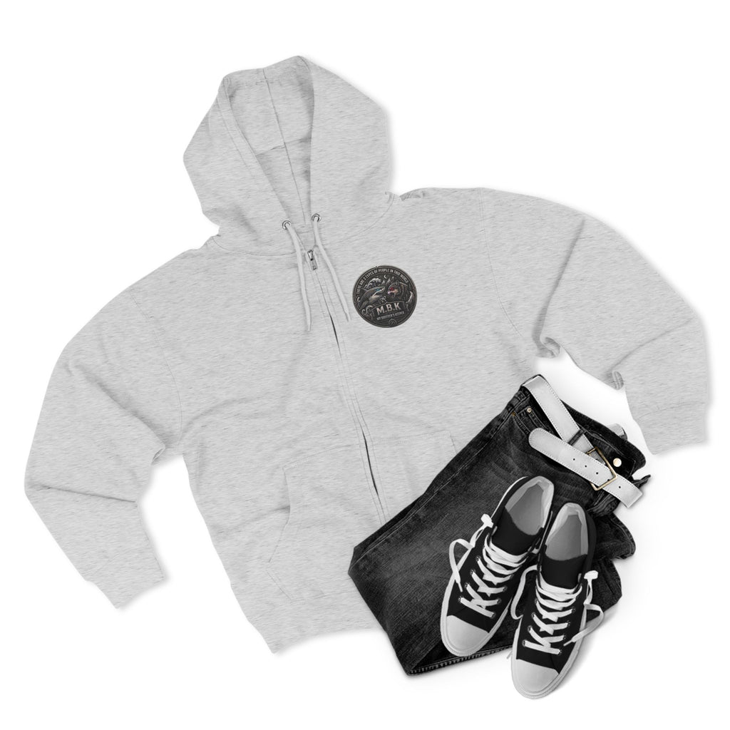 Zip Hoodie — MBK "My Brothers Keeper" Shark Patch Graphic