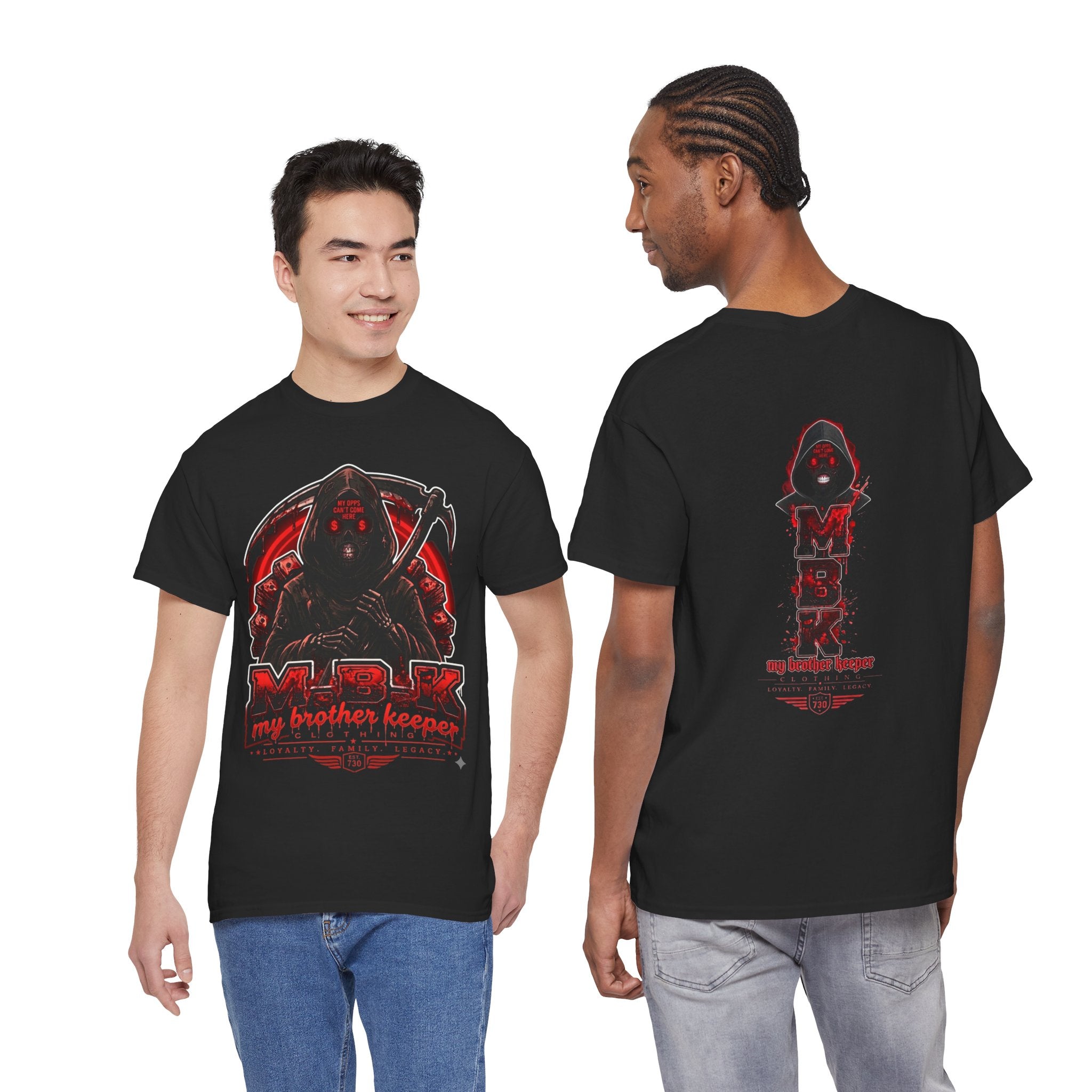 Graphic Tee — 'My Brother Keeper' Grim Reaper Streetwear T-Shirt