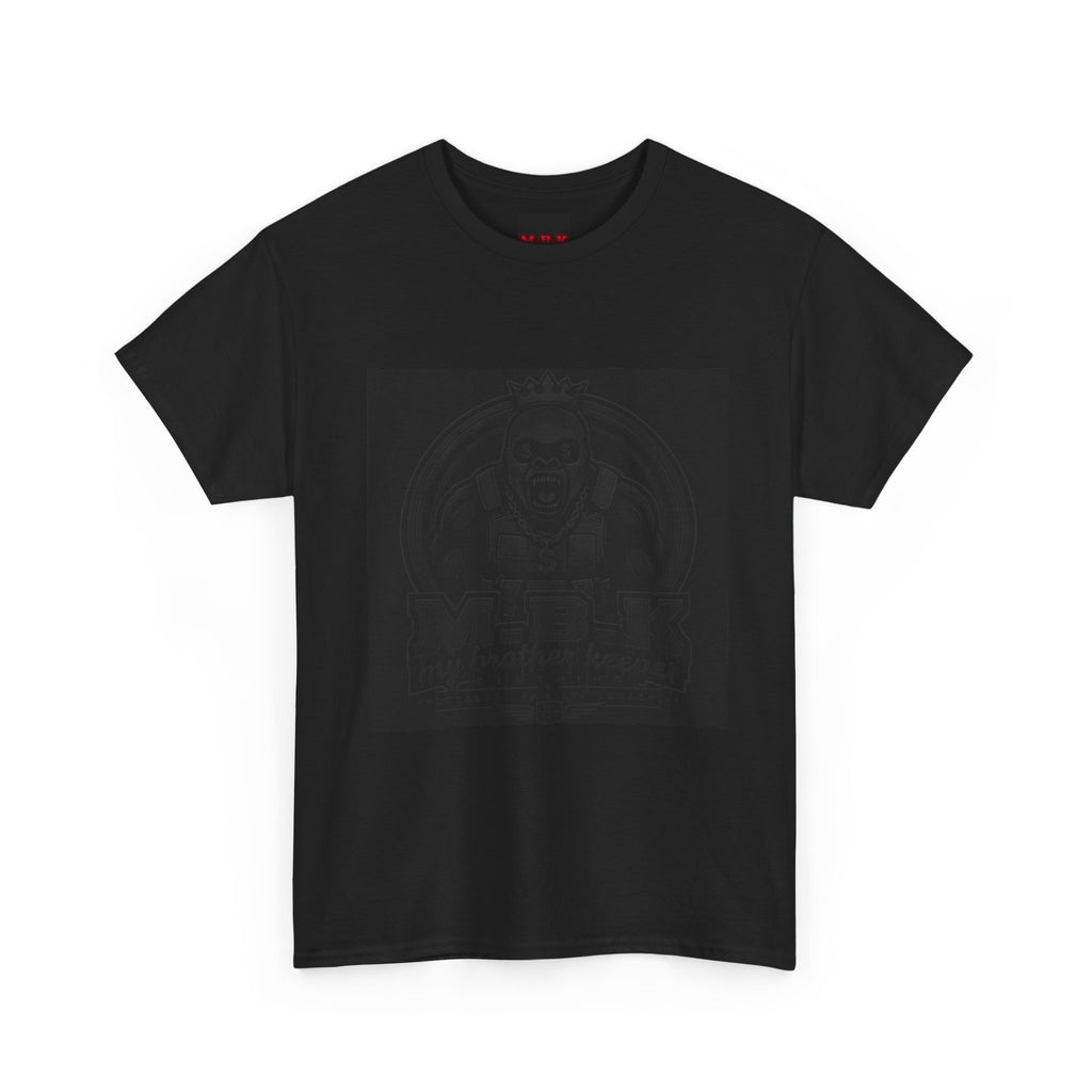 Black Graphic Tee — Subtle Inked Lion Crest Design