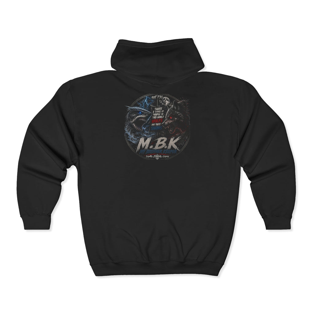 MBK American Flag Motorcycle Zip Hoodie — Vintage Biker Full-Zip Sweatshirt