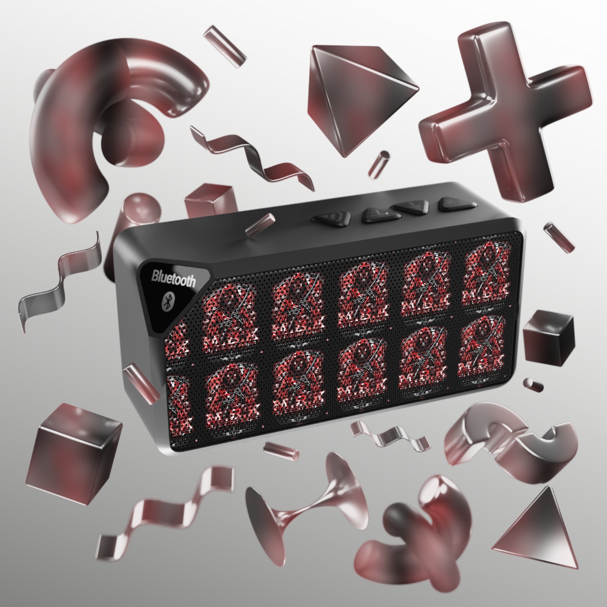 Jabba Skull Bluetooth Speaker — Portable Wireless Speaker with Red Skull Grid Design