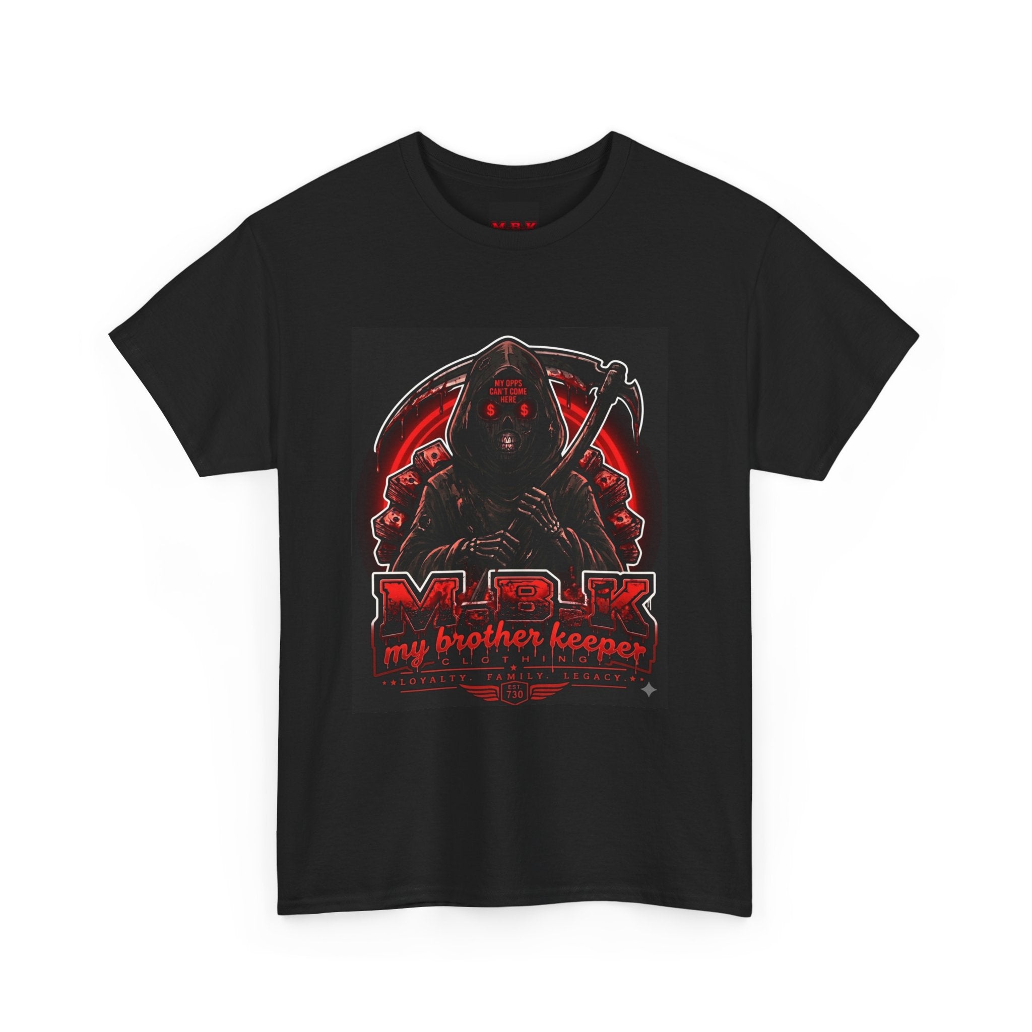 Horror 'My Brother's Keeper' Graphic Tee — Dark Gothic Skull Design