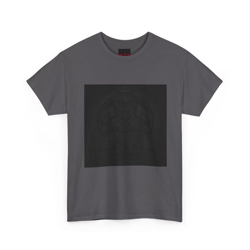 Black Graphic Tee — Subtle Inked Lion Crest Design