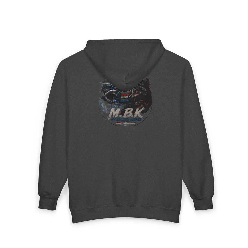 MBK American Flag Motorcycle Zip Hoodie — Vintage Biker Full-Zip Sweatshirt
