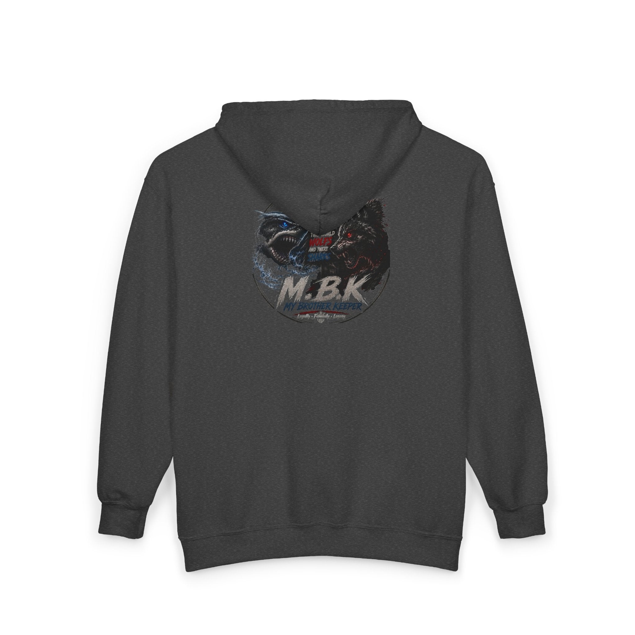 MBK American Flag Motorcycle Zip Hoodie — Vintage Biker Full-Zip Sweatshirt