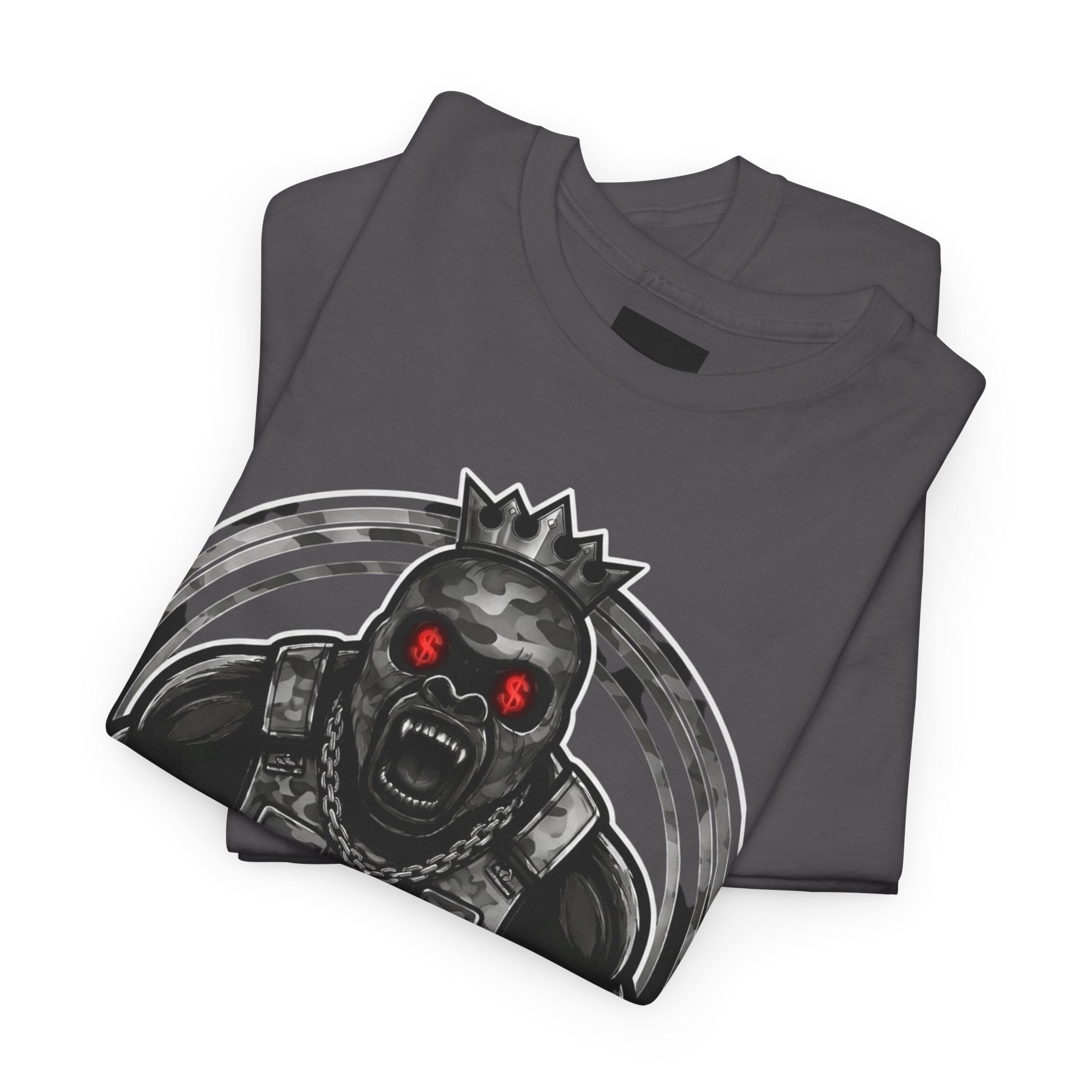 T-Shirt — 'My Brother Keeper' Dark King Graphic Tee (Red-Eyed Horror Skull)