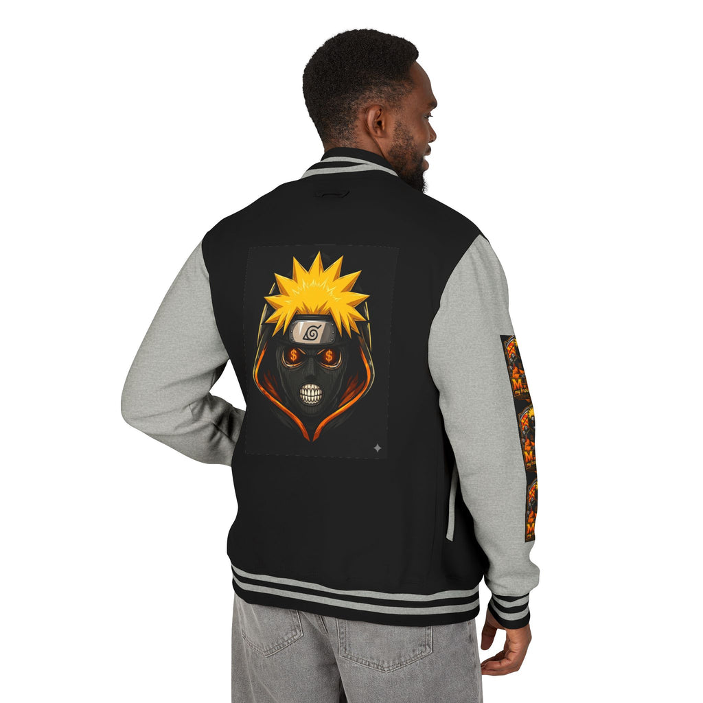 Naruto Hoodie Mask Letterman Jacket — Anime Varsity Jacket with Naruto Mask Graphic
