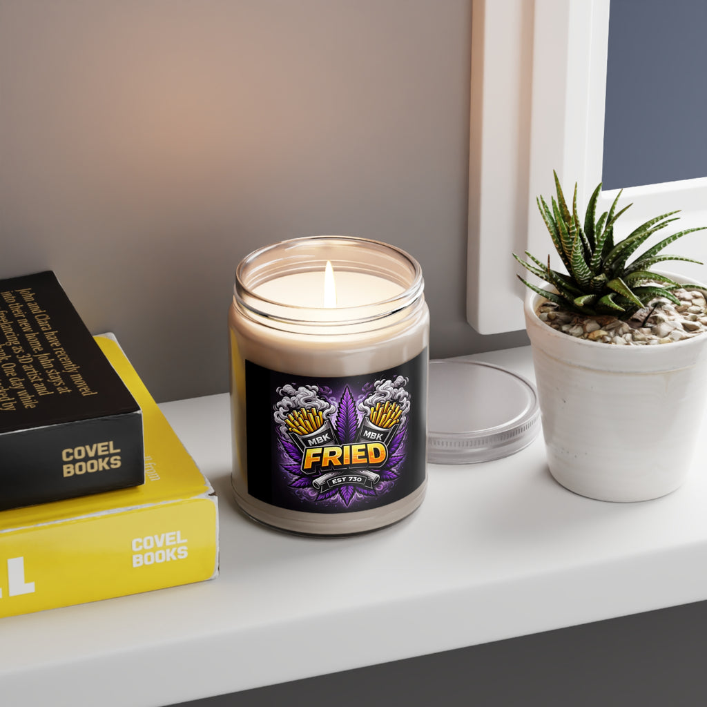 Fried Graphic Soy Candle — 9oz Scented Jar with White Lid