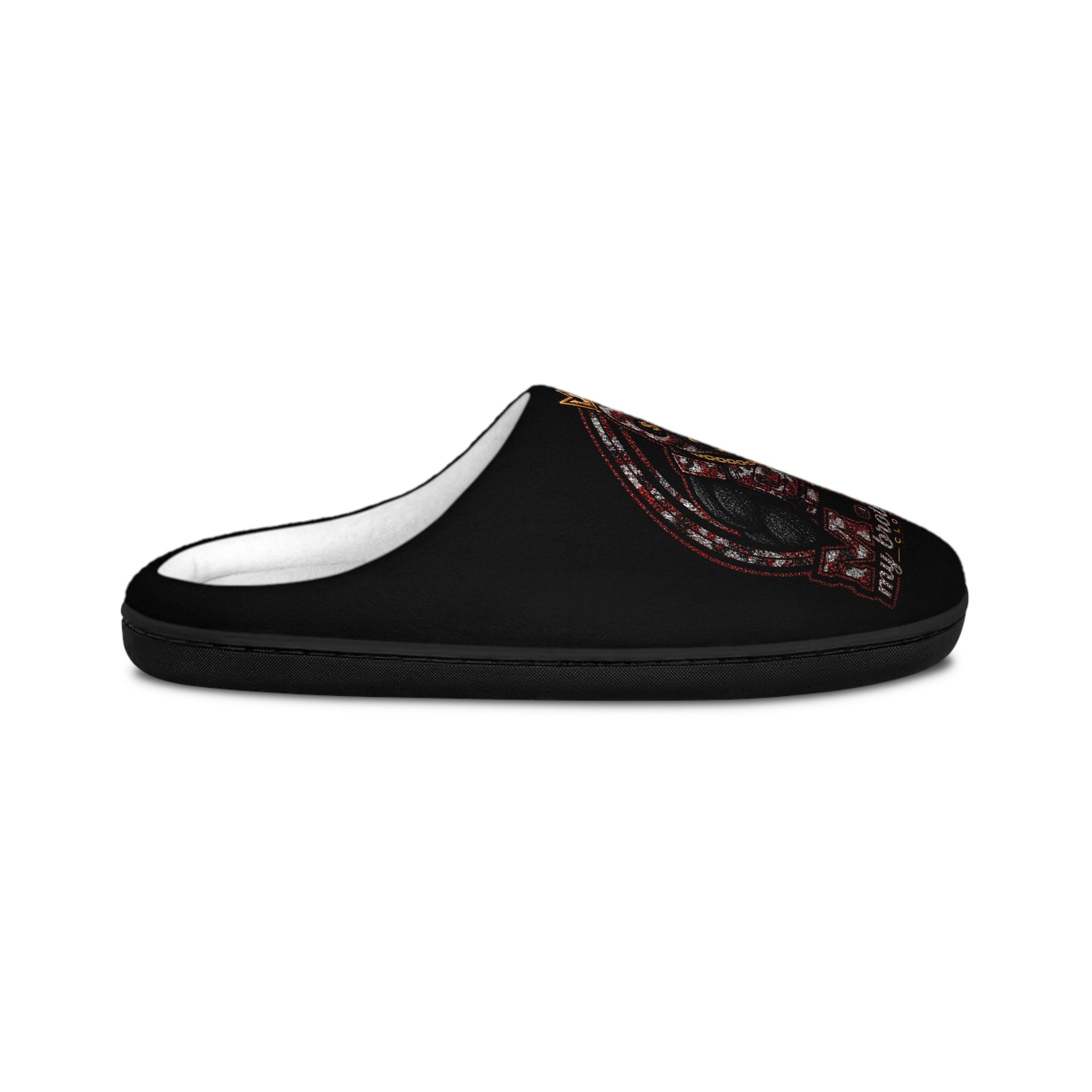 Men's Indoor Slippers — Retro Motorcycle Club Skull Design