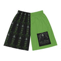 Basketball Shorts — Green & Black Horror Scream Mask All-Over Print