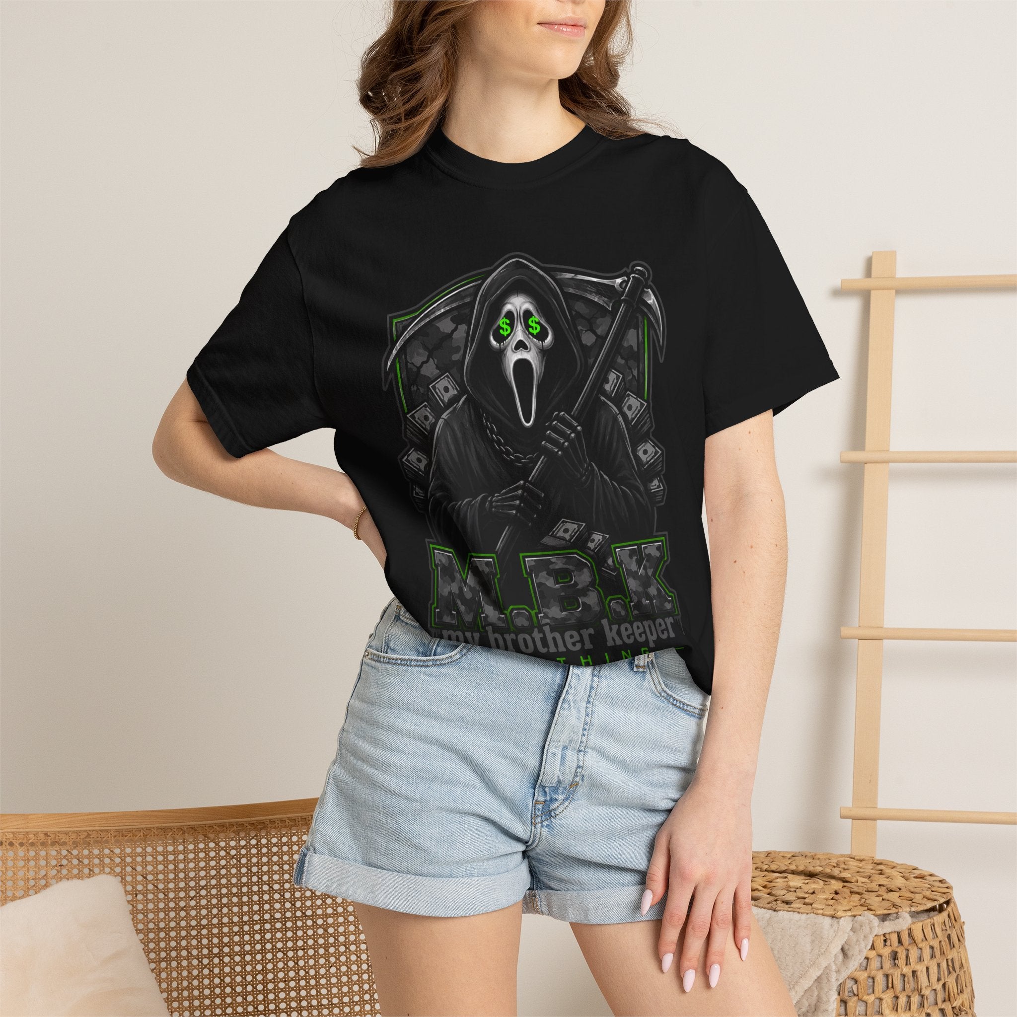 My Brother Keeper (MBK) Grim Reaper Graphic T-Shirt — Horror Streetwear Tee