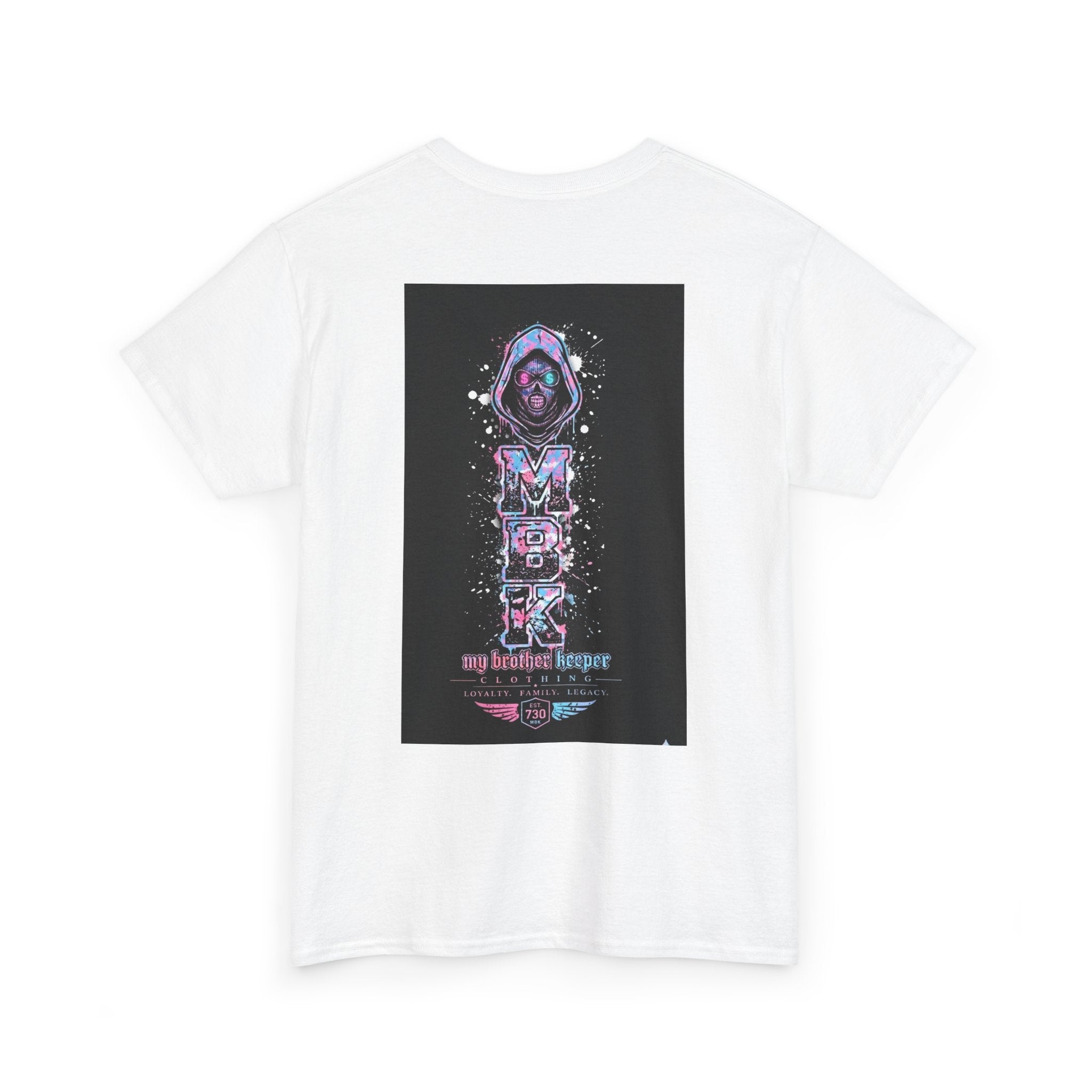 Graphic Tee — 'MBK My Brother Keeper' Cyberpunk Hooded Design