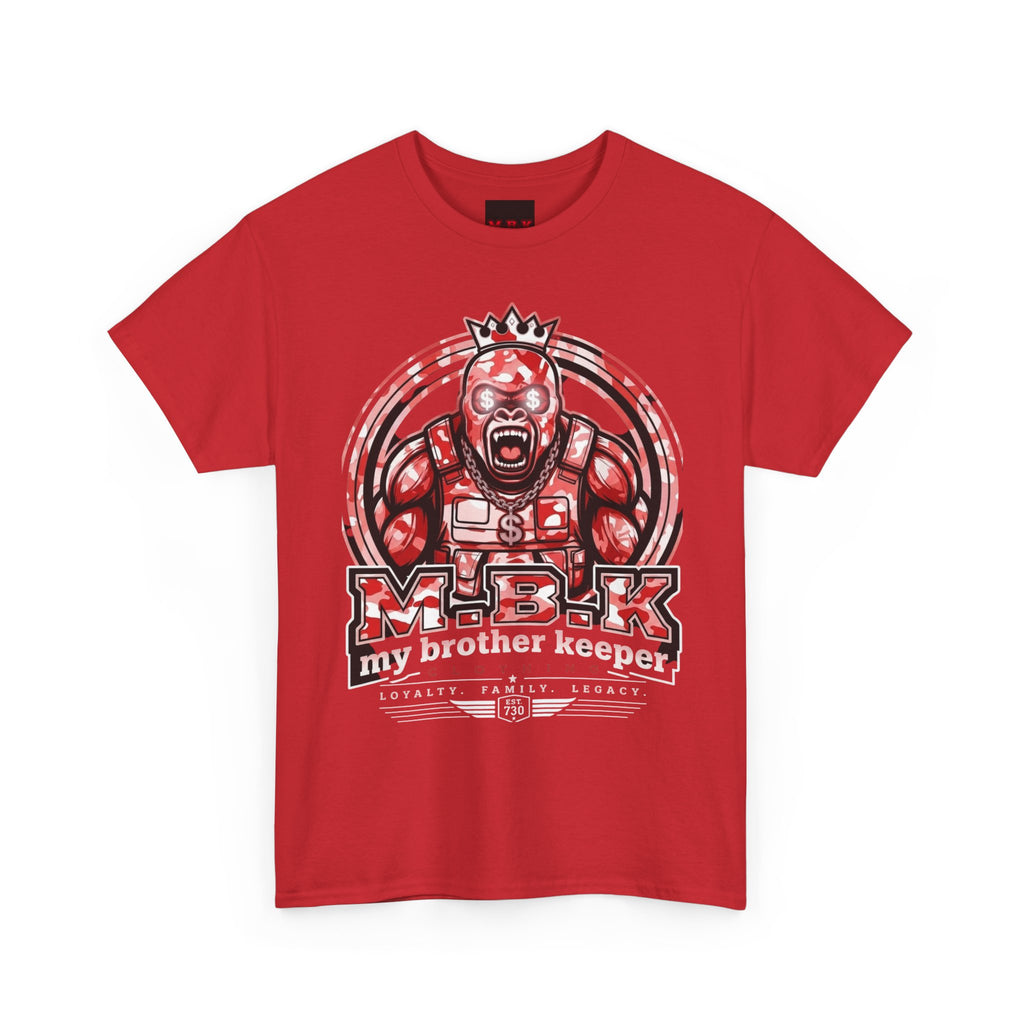 Graphic Tee — Red 'M.B.K. My Brother Keeper' Streetwear T‑Shirt