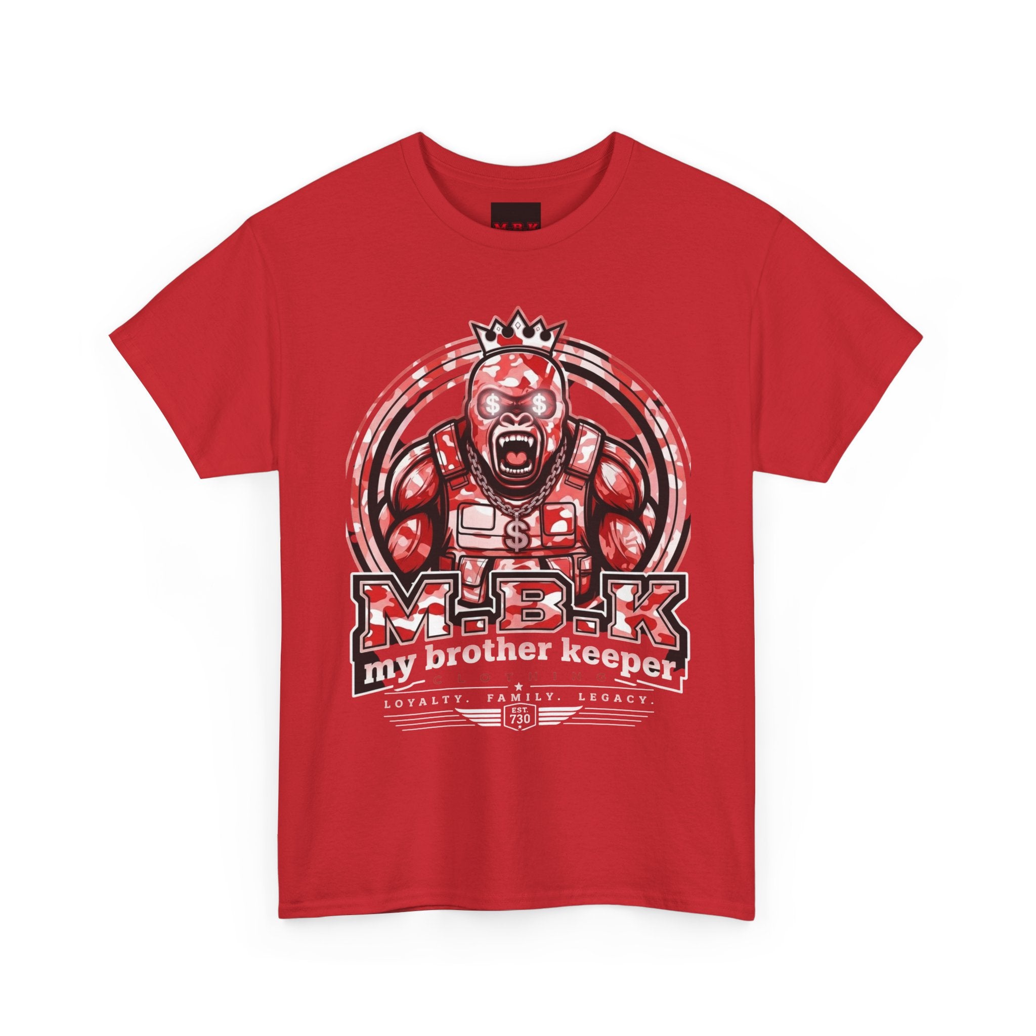 Graphic Tee — Red 'M.B.K. My Brother Keeper' Streetwear T‑Shirt