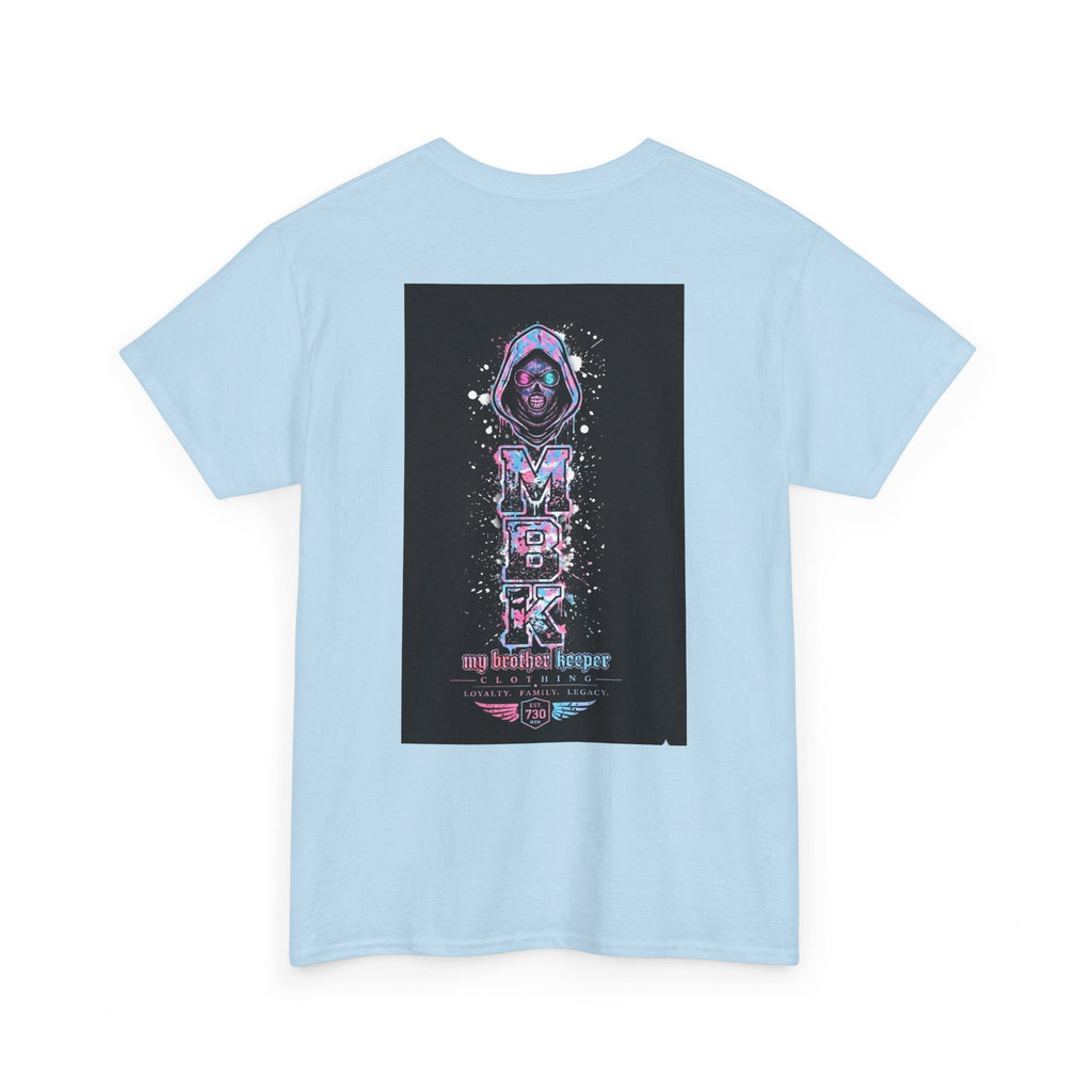 Graphic Tee — 'MBK My Brother Keeper' Cyberpunk Hooded Design