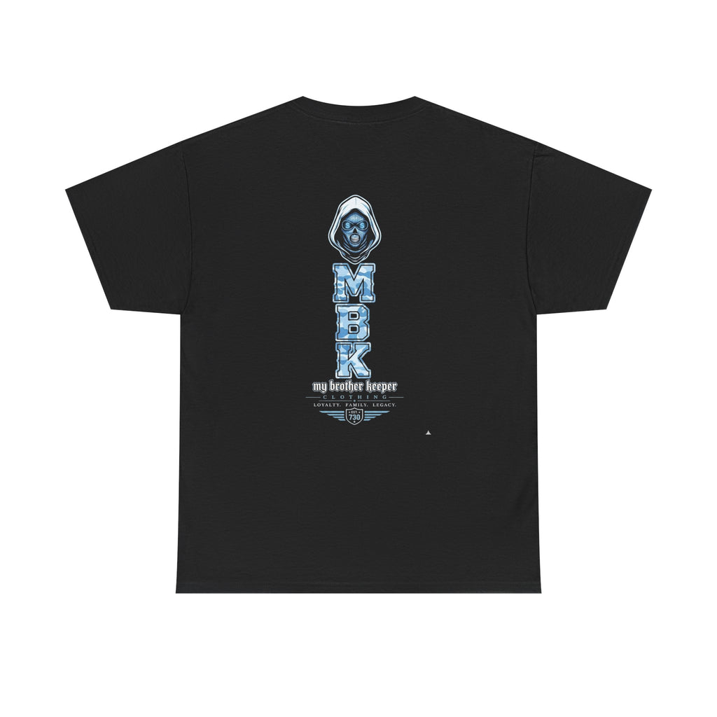Grim Reaper Graphic Tee — M.B.K. Ice Blue Skull T-Shirt