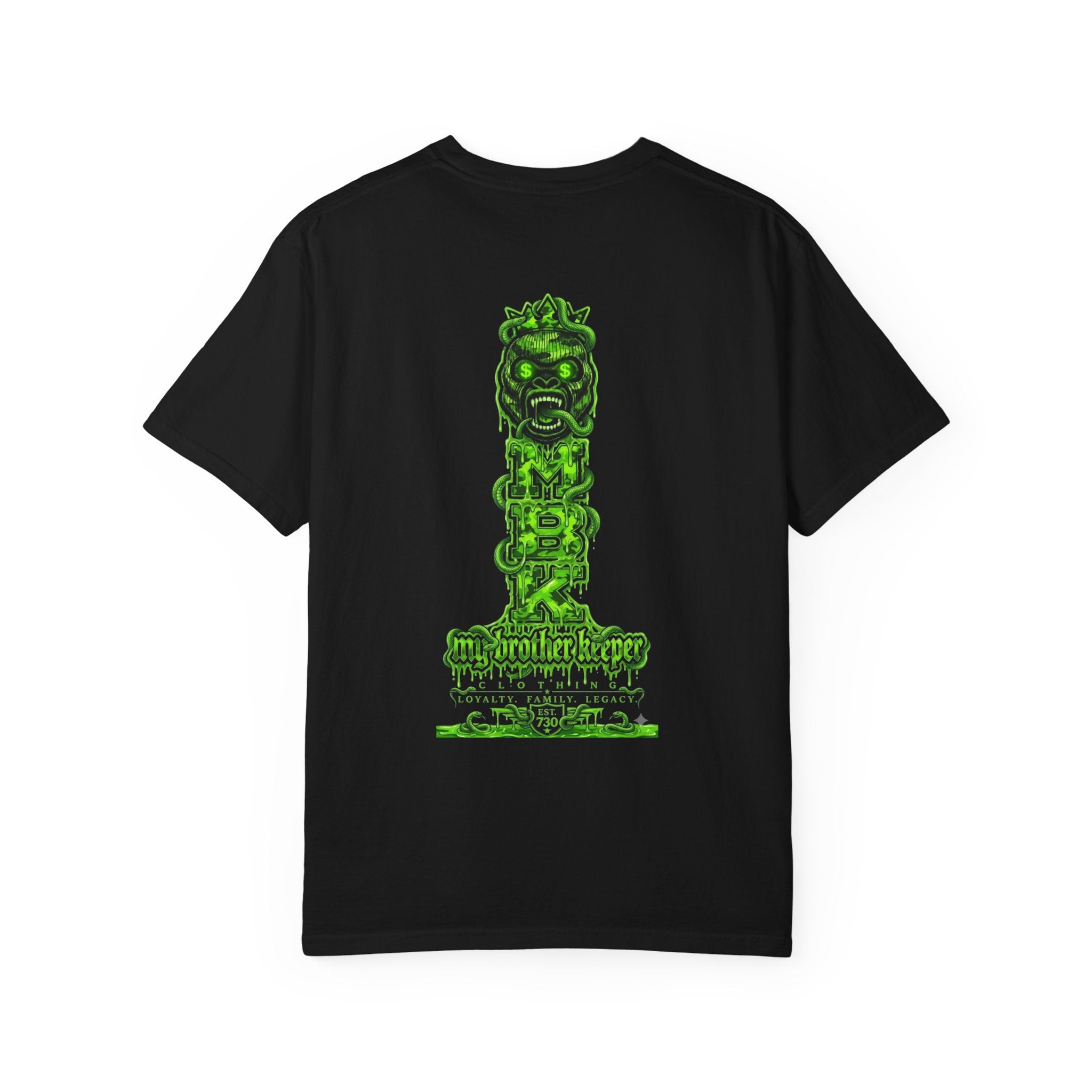 Medusa Snake Graphic T-Shirt — "My Brother Keeper" Neon Green Streetwear
