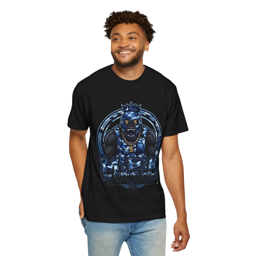 Gorilla King Graphic T‑Shirt — Bold Blue Streetwear Tee