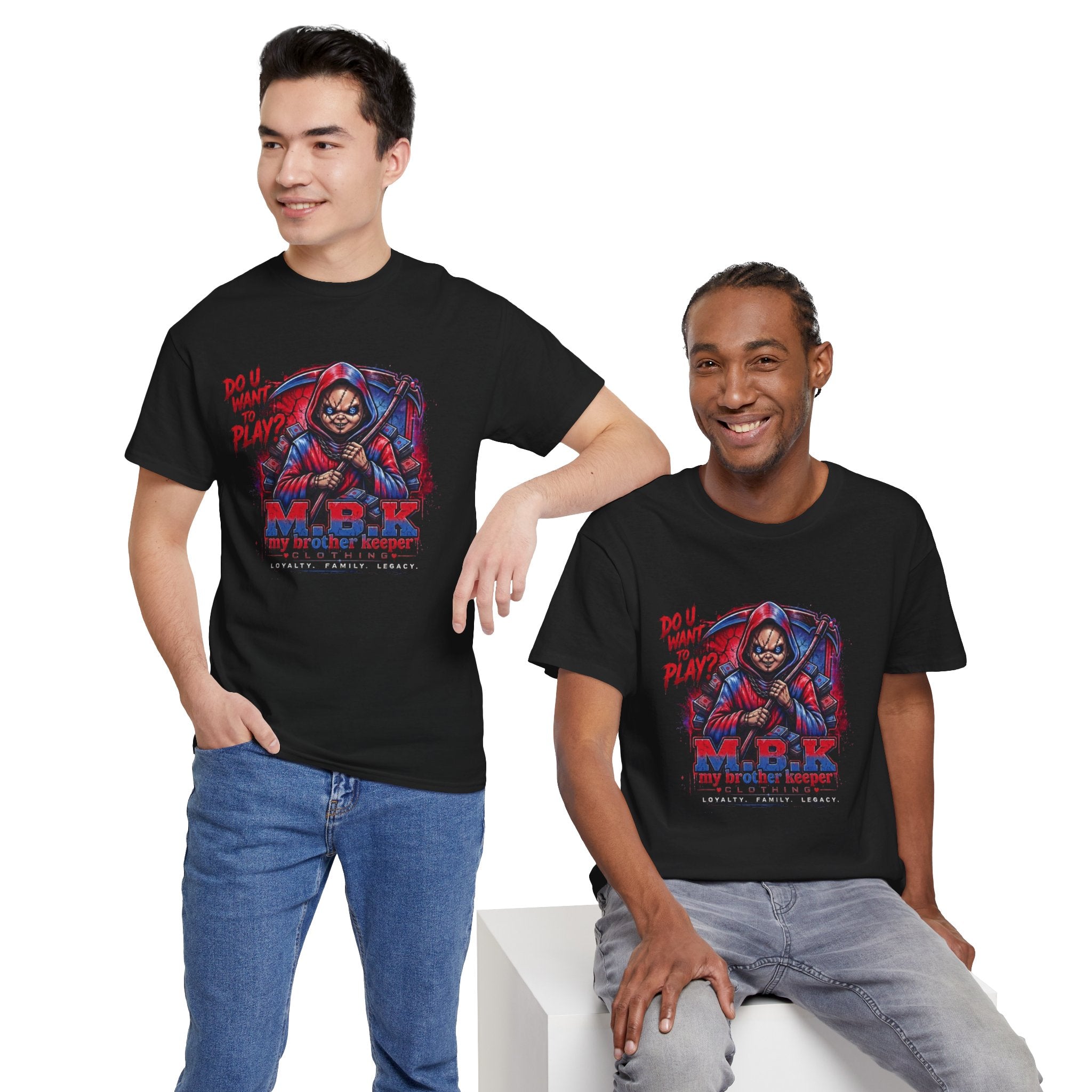 MBK 'Do U Wanna Play' Graphic Tee — Streetwear Hoodie Skull Design