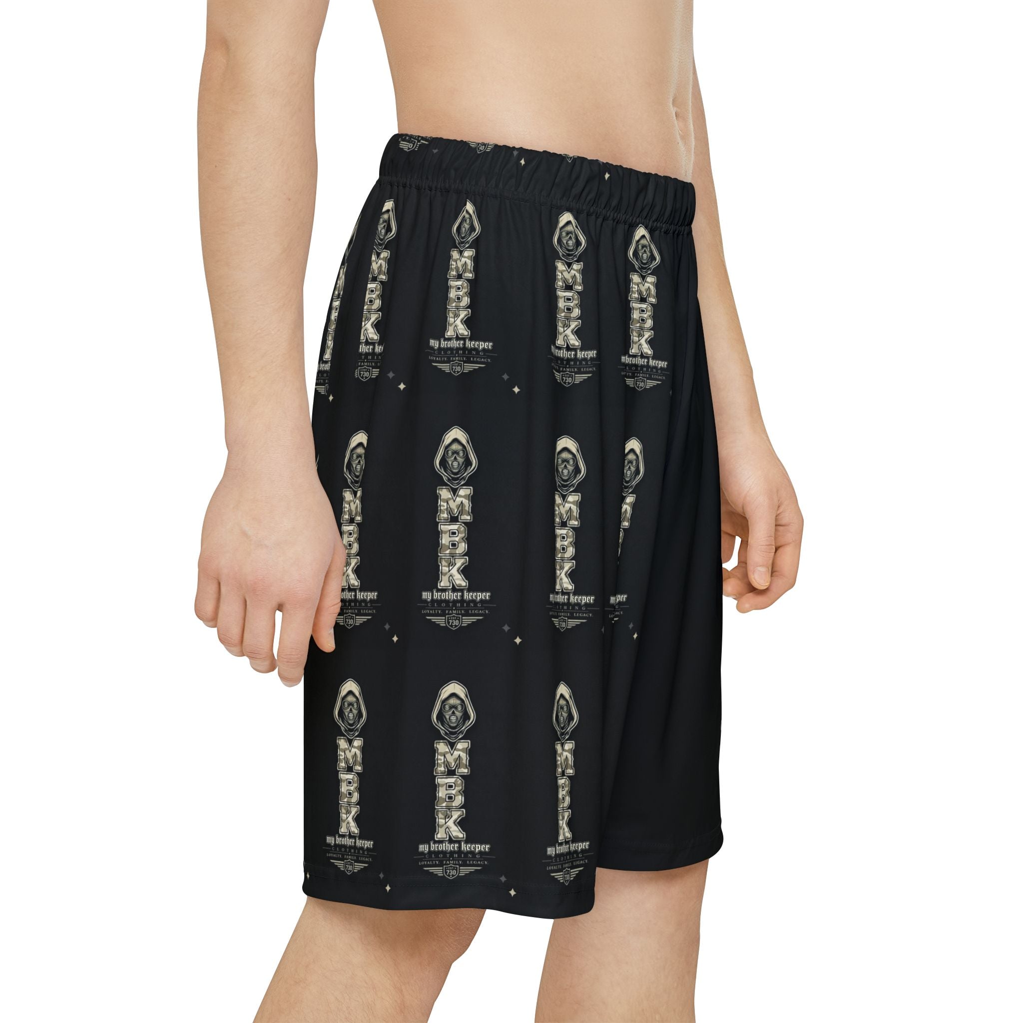 Men's Split-Panel Sports Shorts — MBK Graphic Athletic Shorts