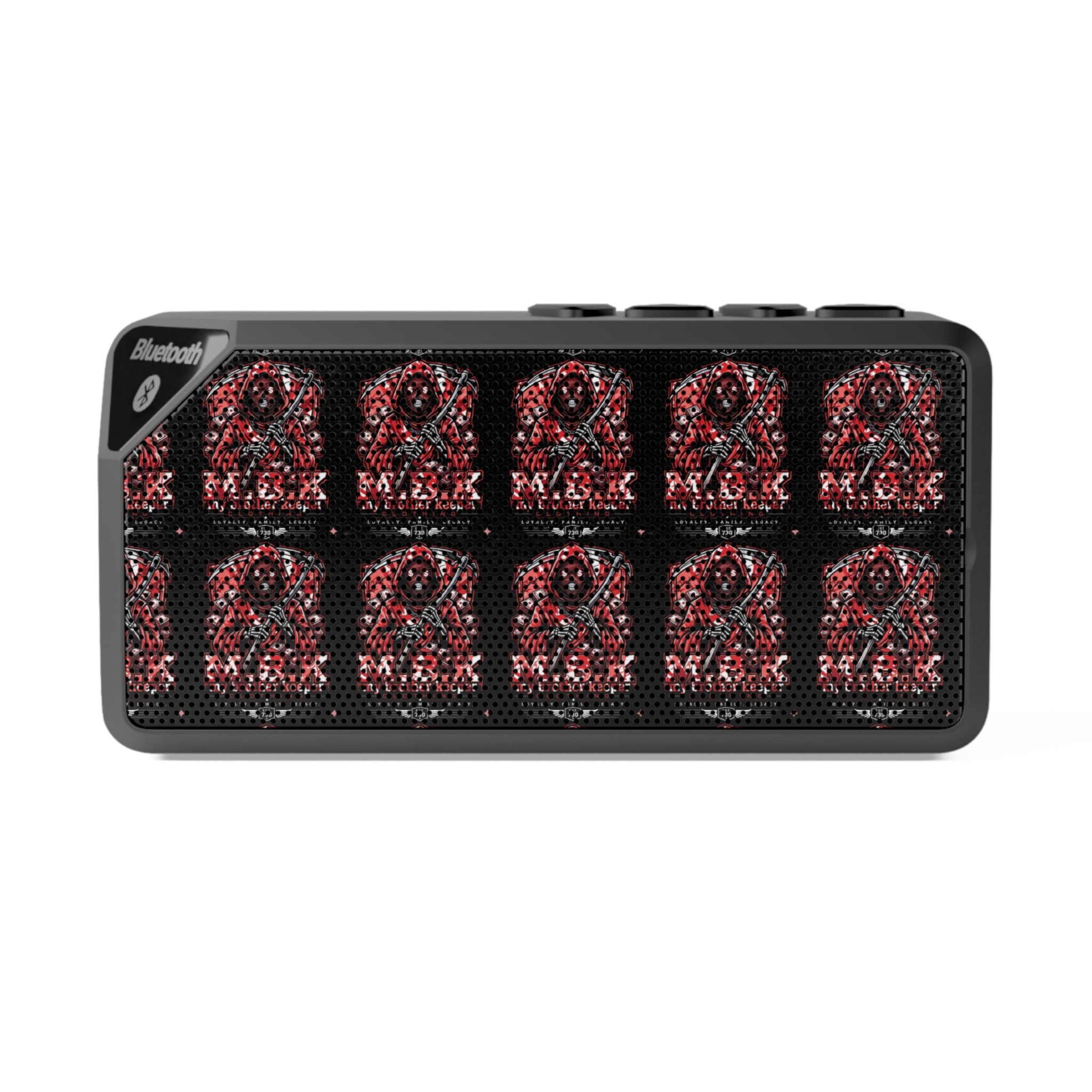 Jabba Skull Bluetooth Speaker — Portable Wireless Speaker with Red Skull Grid Design