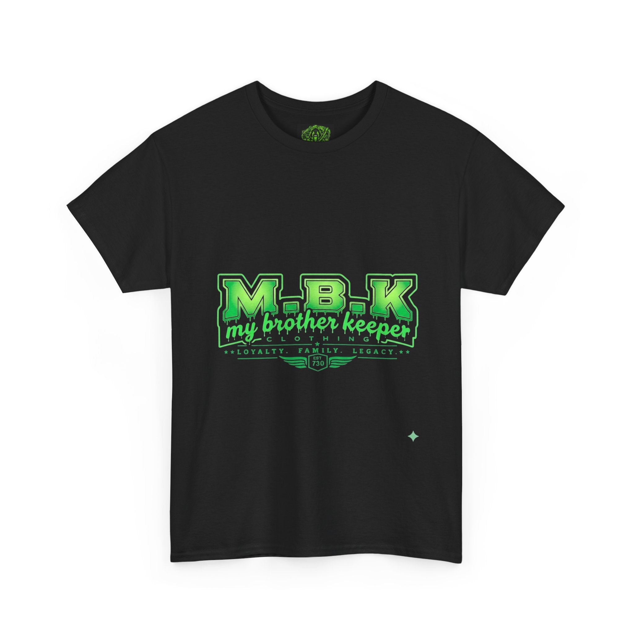 MBK "My Brother Keeper" Cotton Tee – Green Varsity Graphic