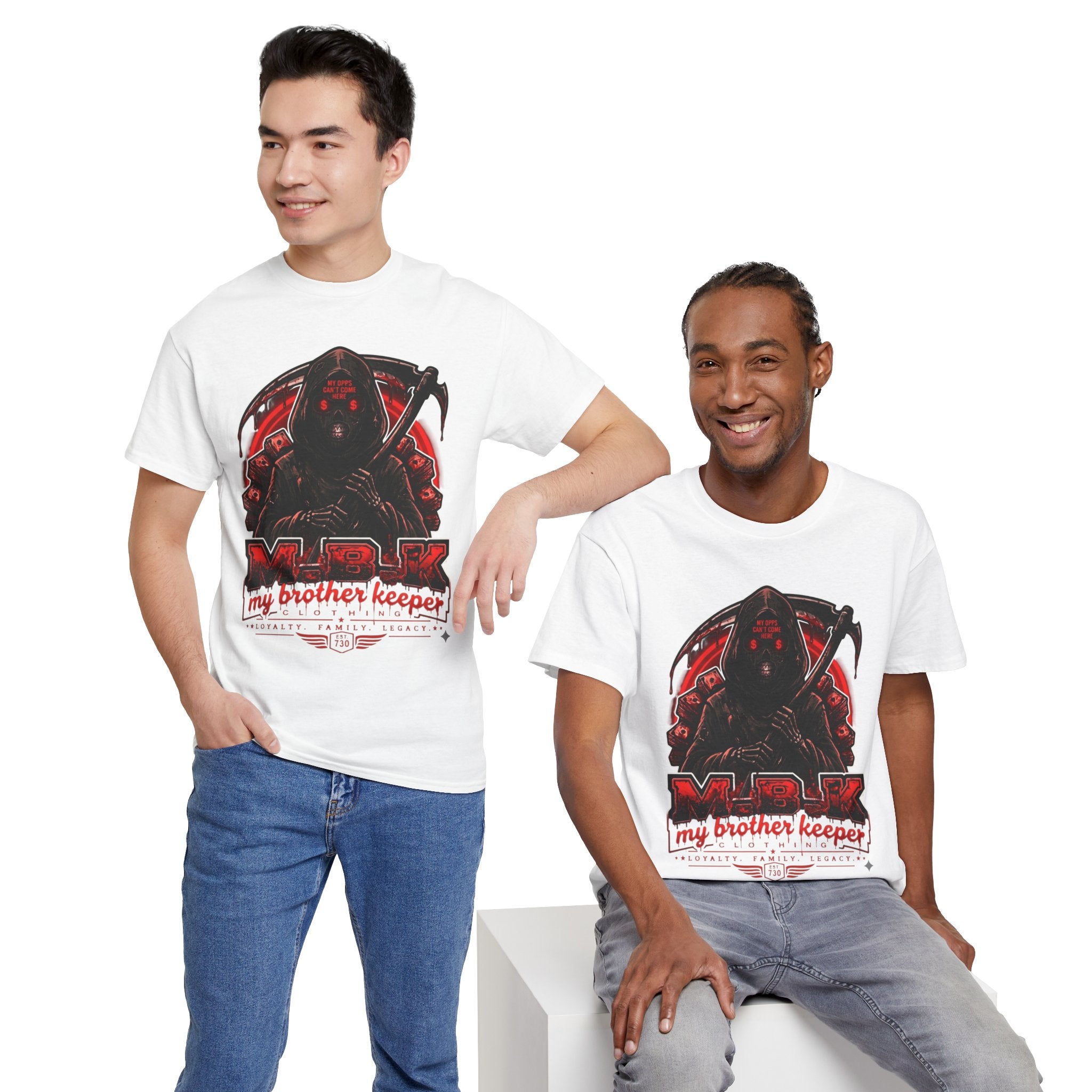 Graphic Tee — 'My Brother Keeper' Grim Reaper Streetwear T-Shirt