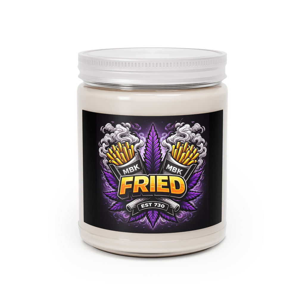 Fried Graphic Soy Candle — 9oz Scented Jar with White Lid