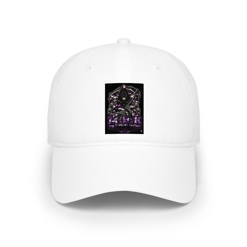Low Profile Baseball Cap — Gothic Purple Moth Patch Design