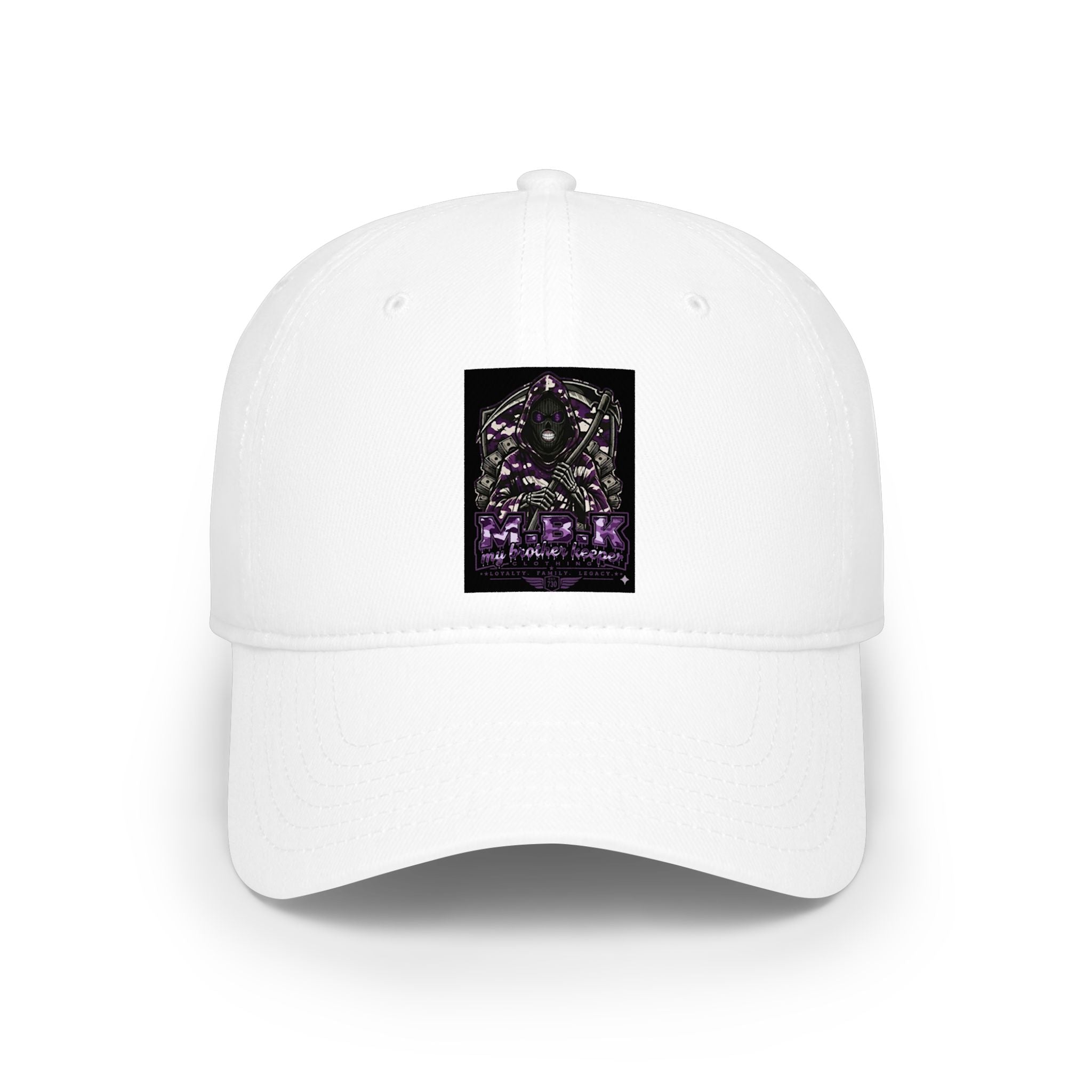 Low Profile Baseball Cap — Gothic Purple Moth Patch Design