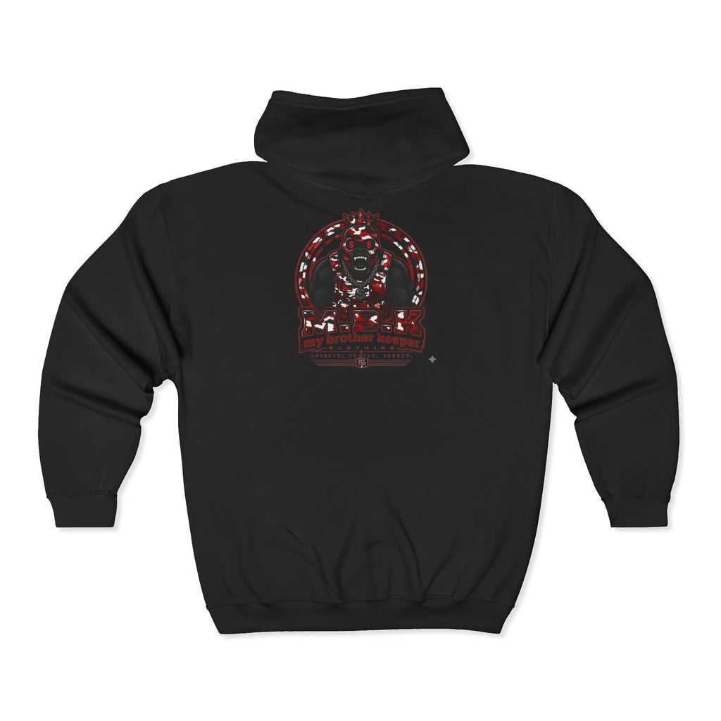 Skull & Dagger Zip Hoodie — Gothic Pirate Tattoo Style Back Print