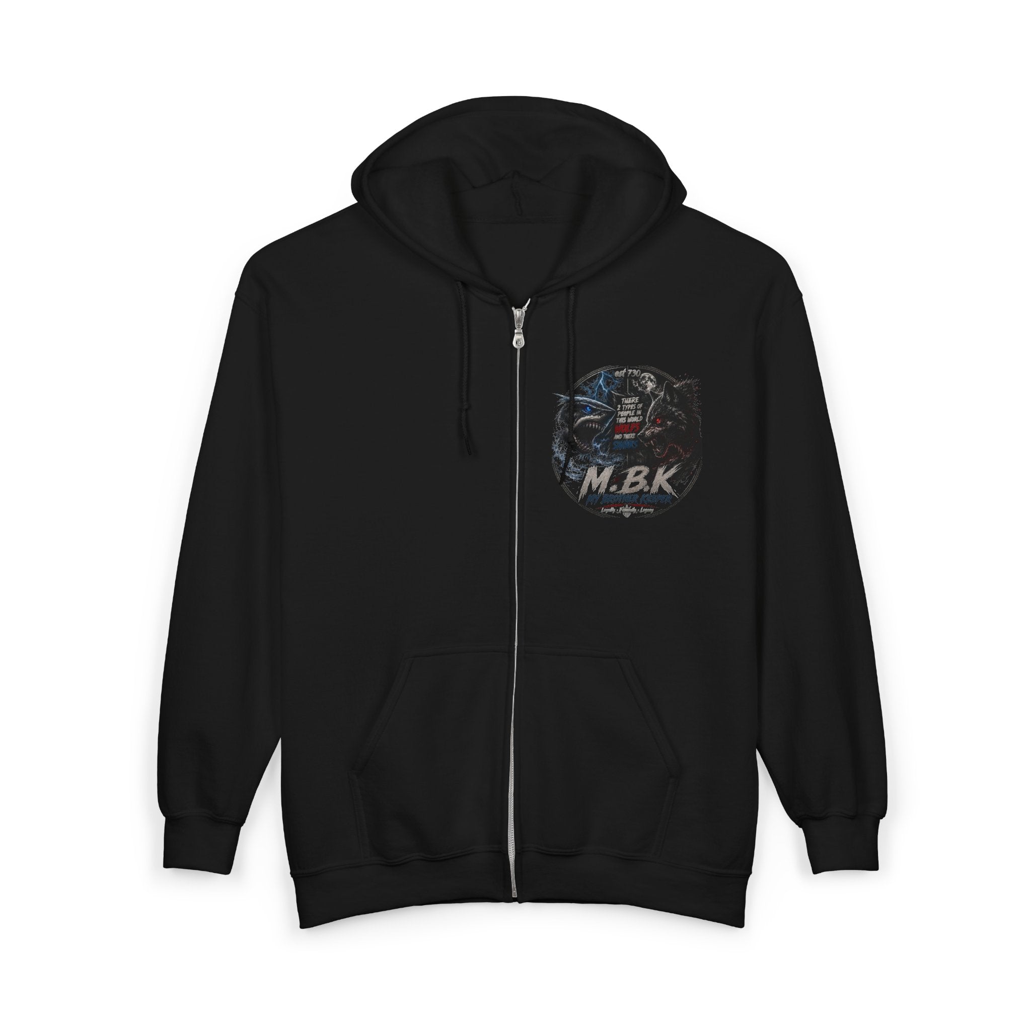 MBK American Flag Motorcycle Zip Hoodie — Vintage Biker Full-Zip Sweatshirt
