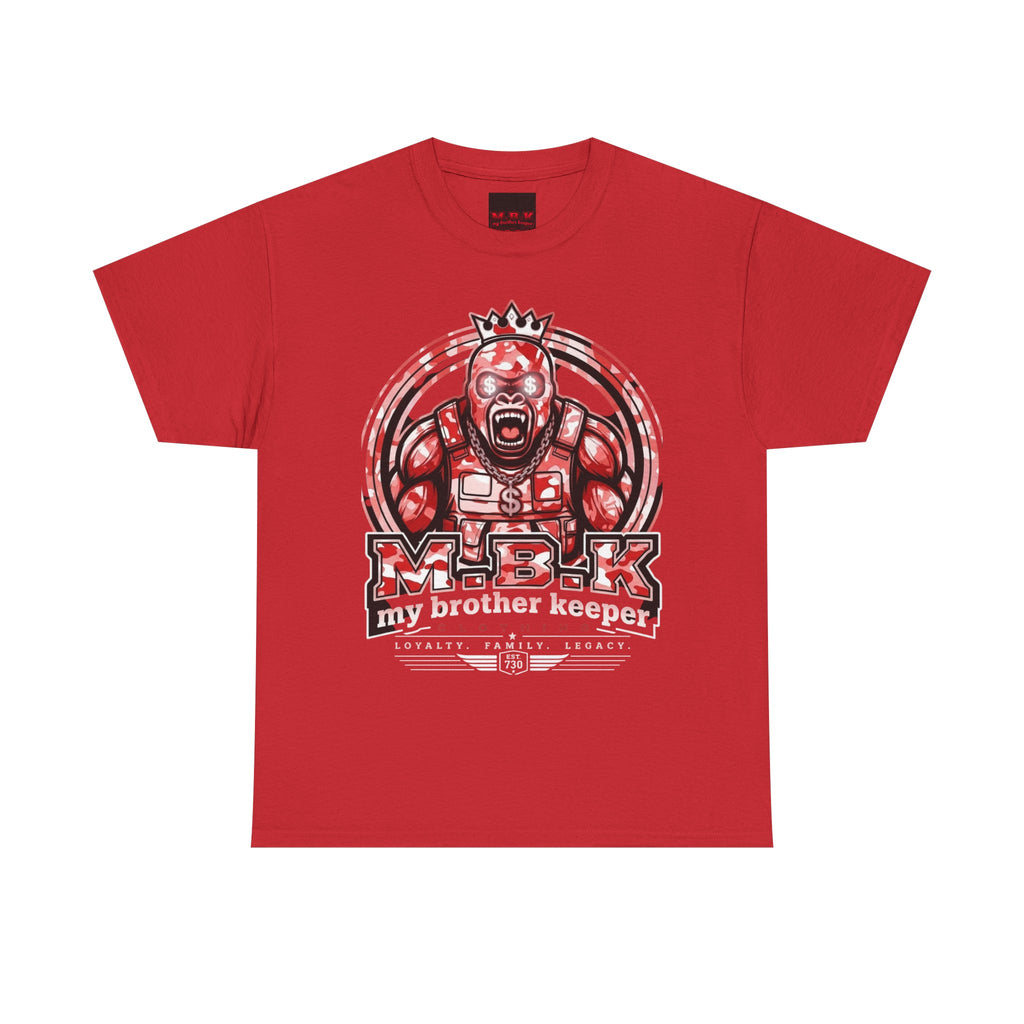 Graphic Tee — Red 'M.B.K. My Brother Keeper' Streetwear T‑Shirt