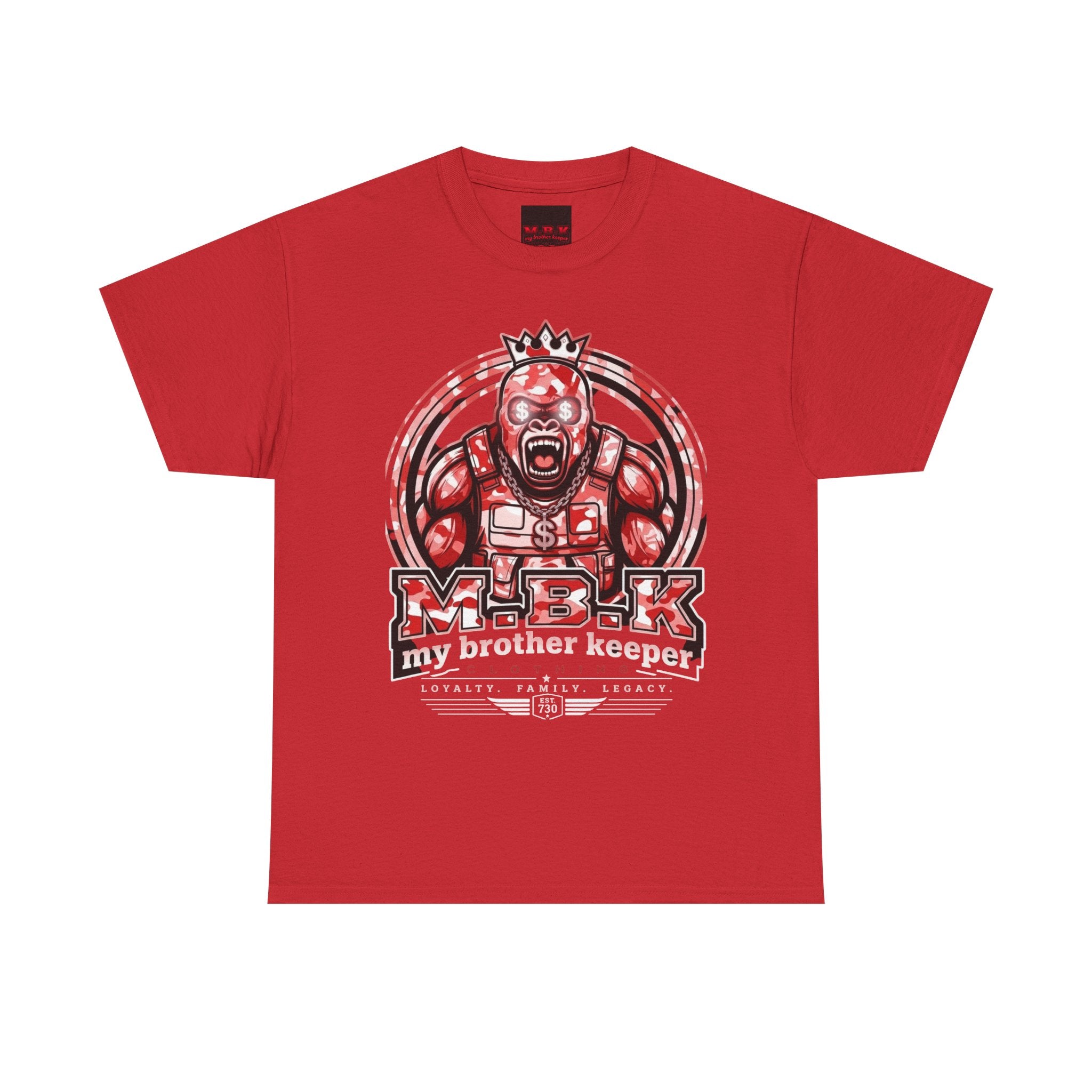 Graphic Tee — Red 'M.B.K. My Brother Keeper' Streetwear T‑Shirt