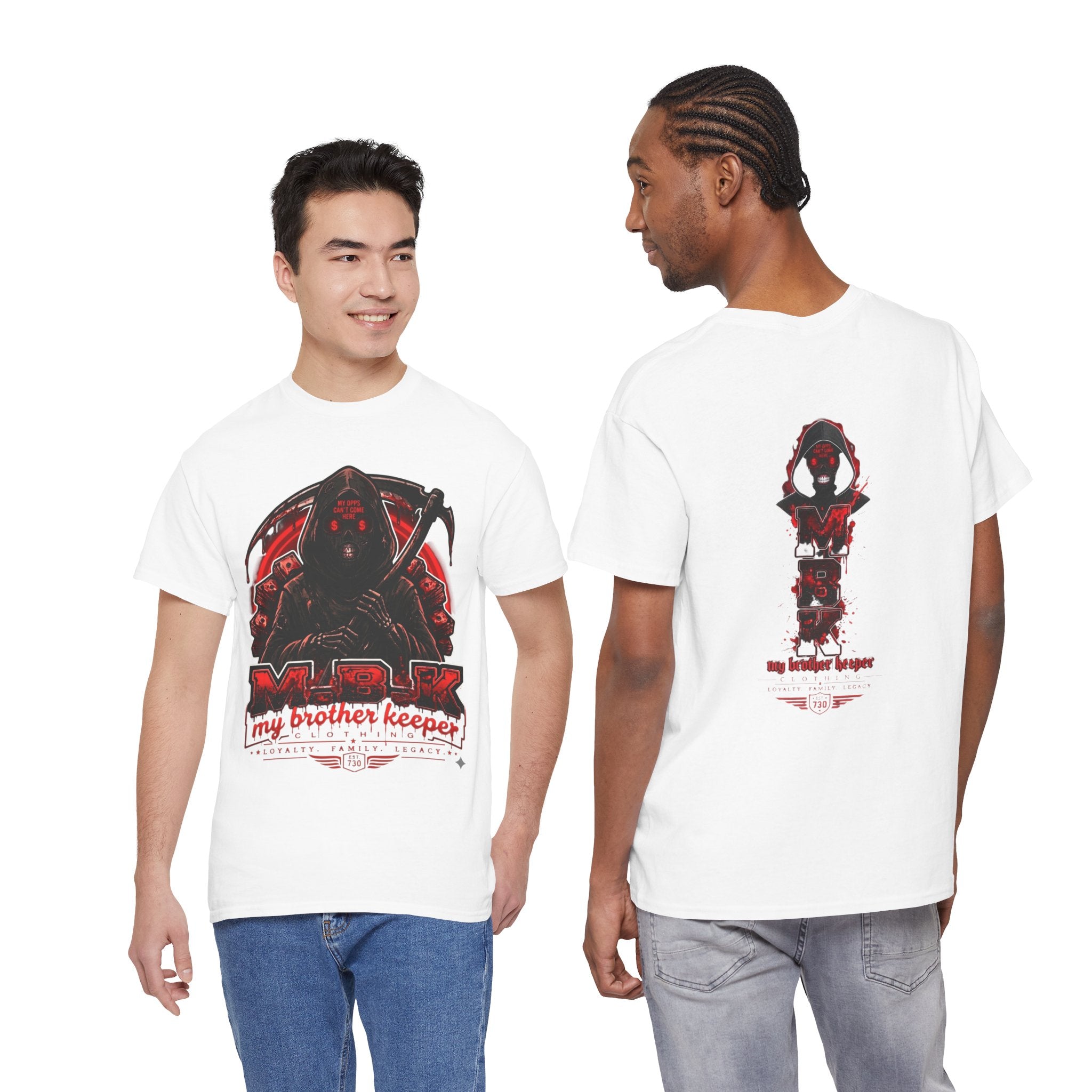 Graphic Tee — 'My Brother Keeper' Grim Reaper Streetwear T-Shirt